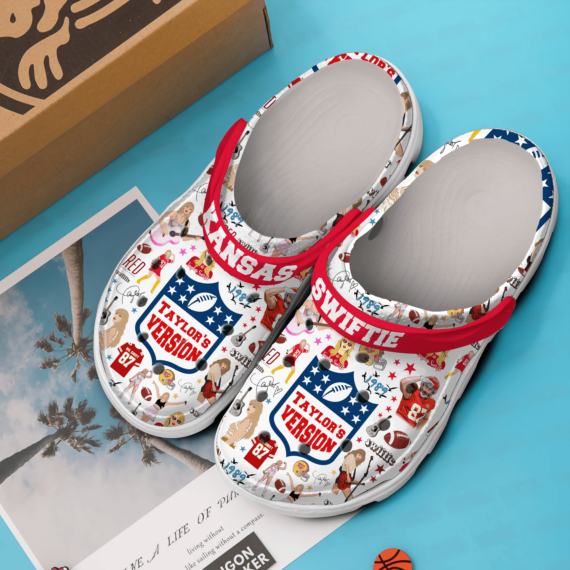 Merchidea Taylor Swift Kansas City Chiefs Music NFL Sport Crocs Crocband Clogs Shoes Comfortable For Men Women and Kids