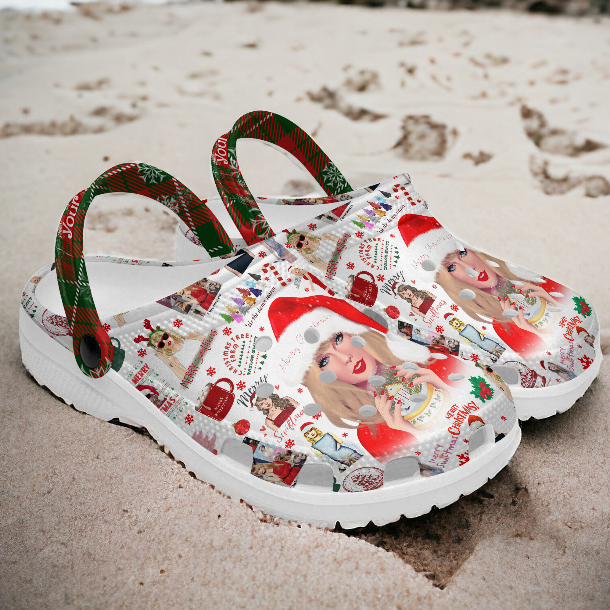 Merchidea Taylor Swift Music Christmas Crocs Crocband Clogs Shoes Comfortable For Men Women and Kids