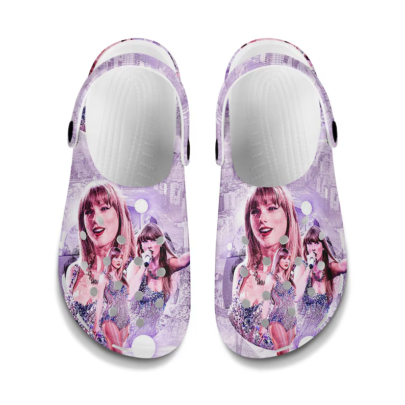 Merchidea Taylor Swift Music Crocs Crocband Clogs Shoes Comfortable For Men Women and Kids