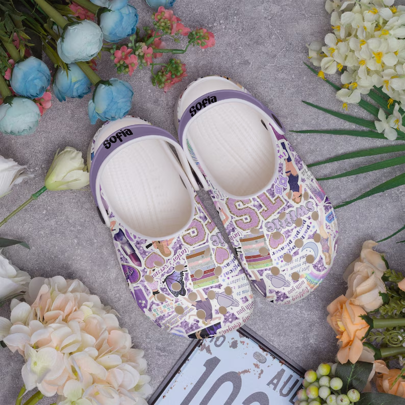 Merchidea Taylor Swift Music Crocs Crocband Clogs Shoes Comfortable For Men Women and Kids