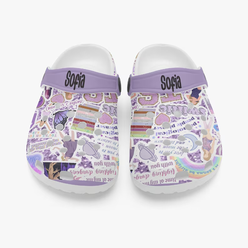 Merchidea Taylor Swift Music Crocs Crocband Clogs Shoes Comfortable For Men Women and Kids