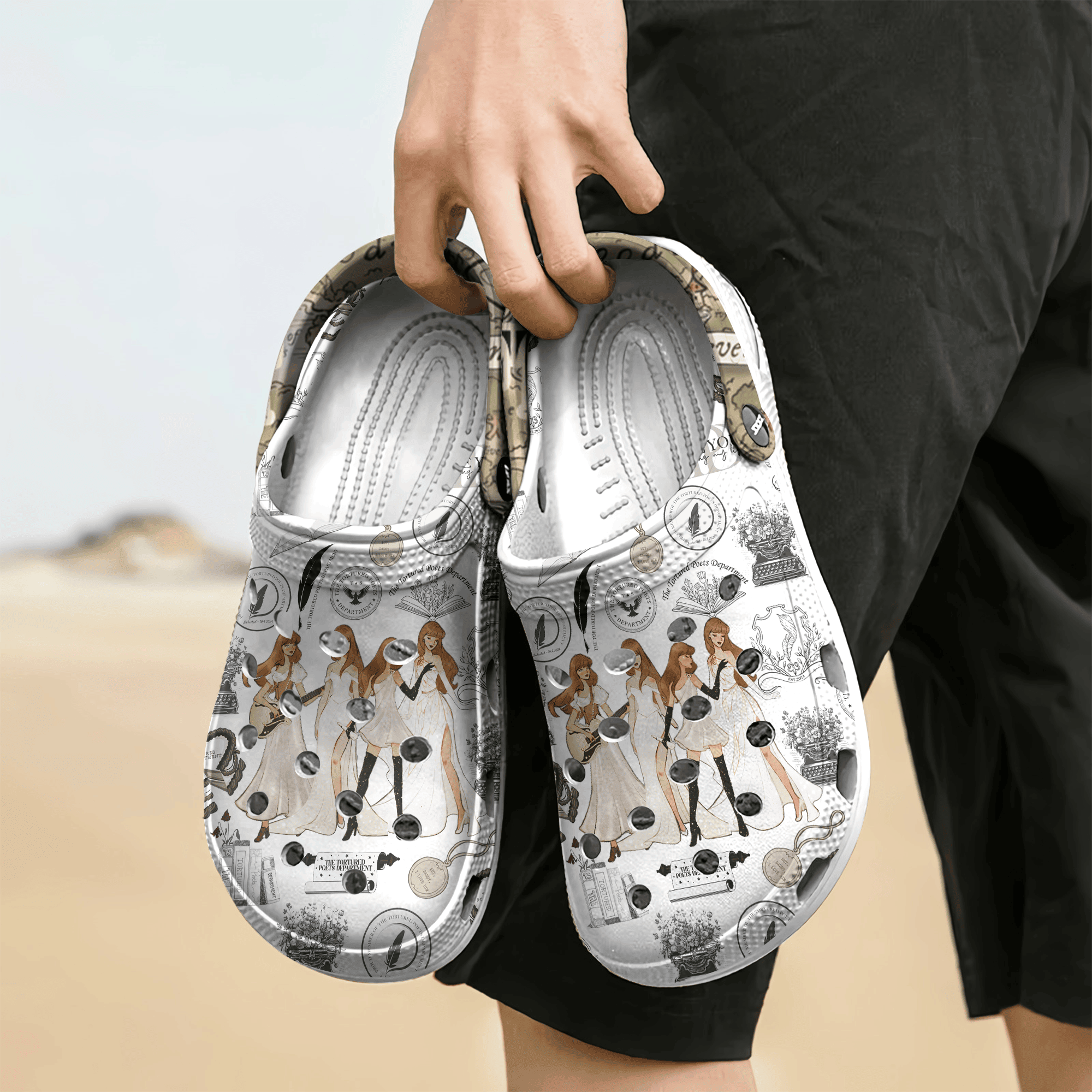 Merchidea Taylor Swift Music Crocs Crocband Clogs Shoes Comfortable For Men Women and Kids