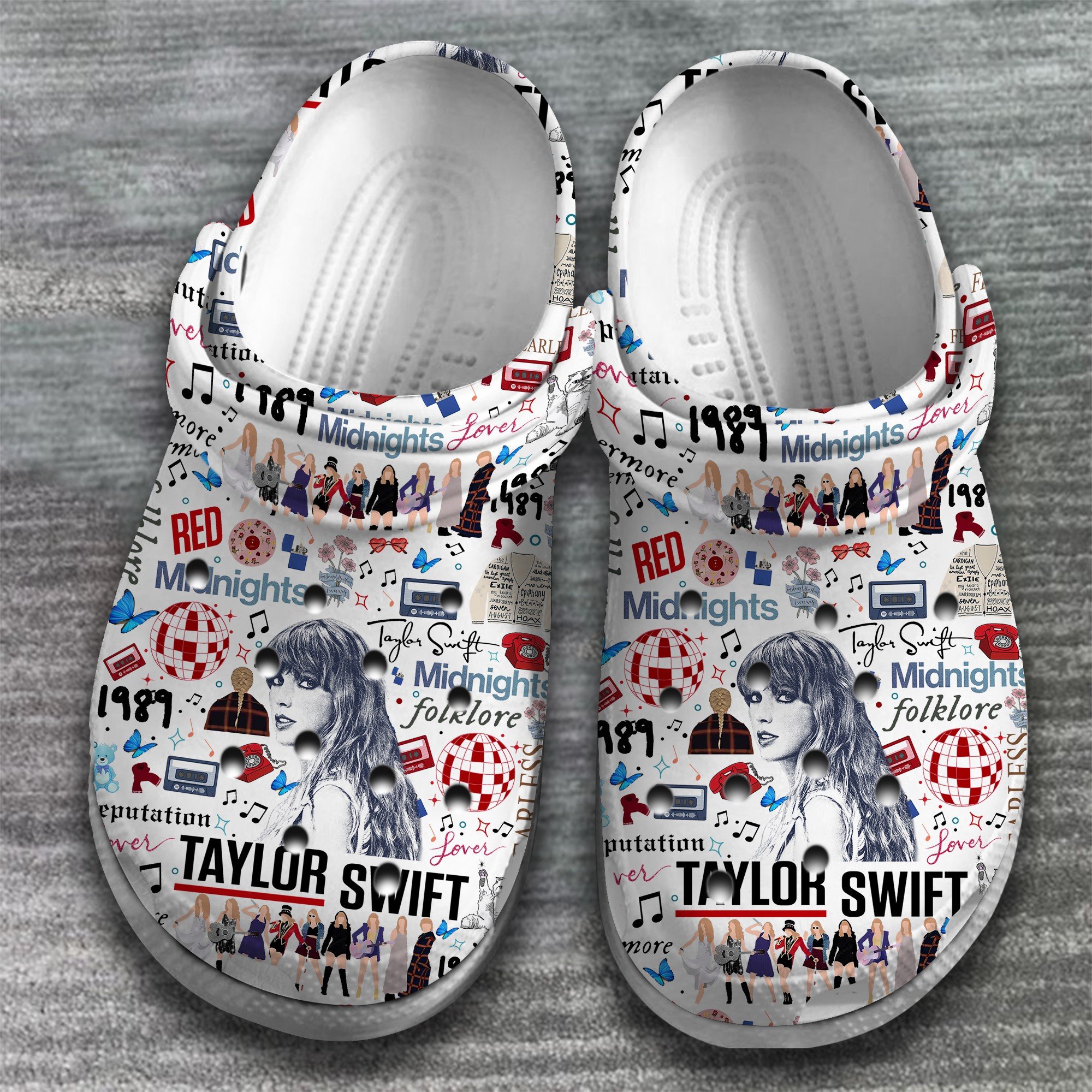 Merchidea Taylor Swift Music Crocs Crocband Clogs Shoes Comfortable For Men Women and Kids