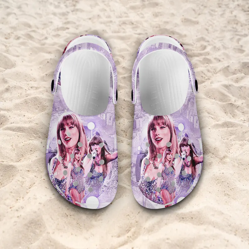 Merchidea Taylor Swift Music Crocs Crocband Clogs Shoes Comfortable For Men Women and Kids