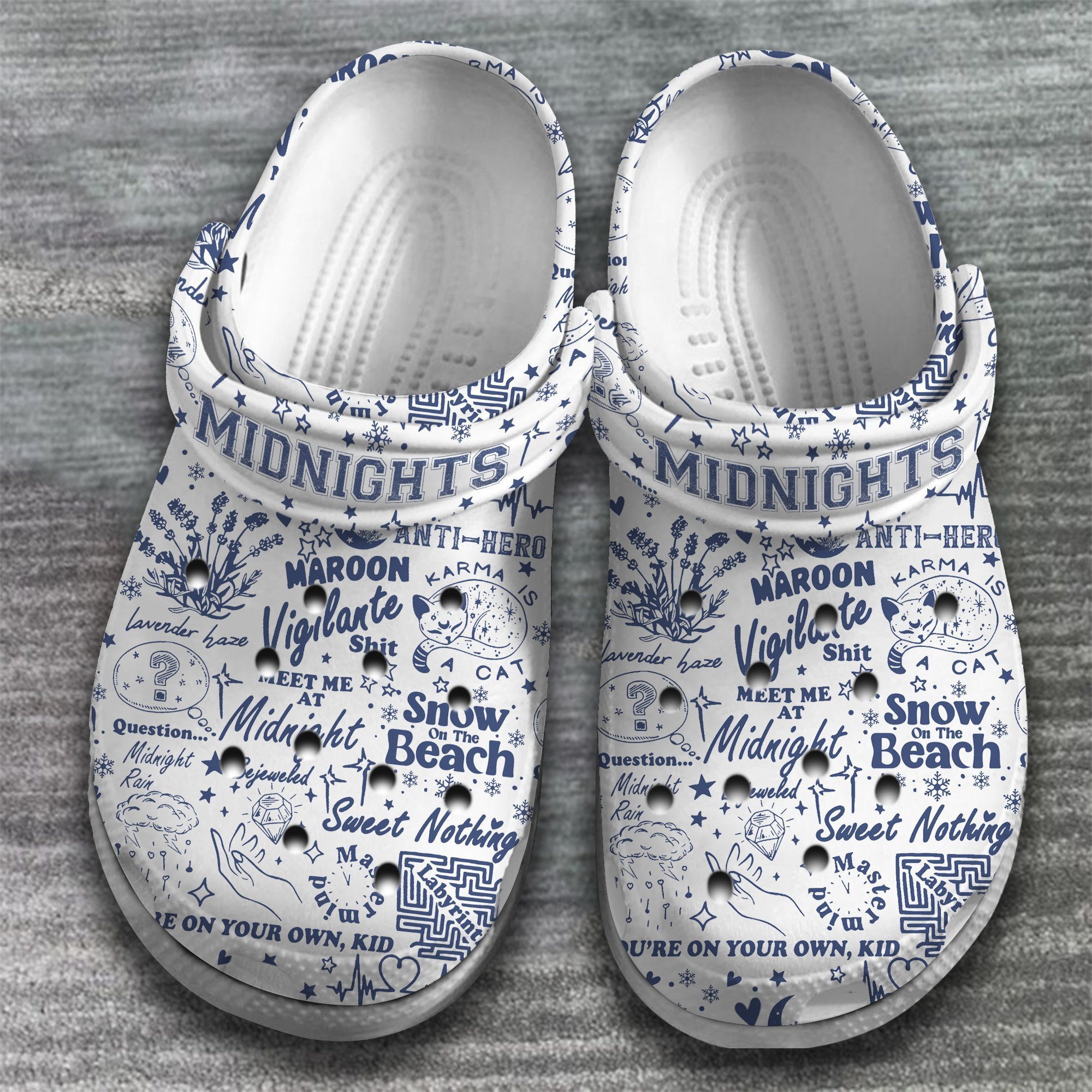 Merchidea Taylor Swift Music midnight Crocs Crocband Clogs Shoes Comfortable For Men Women and Kids