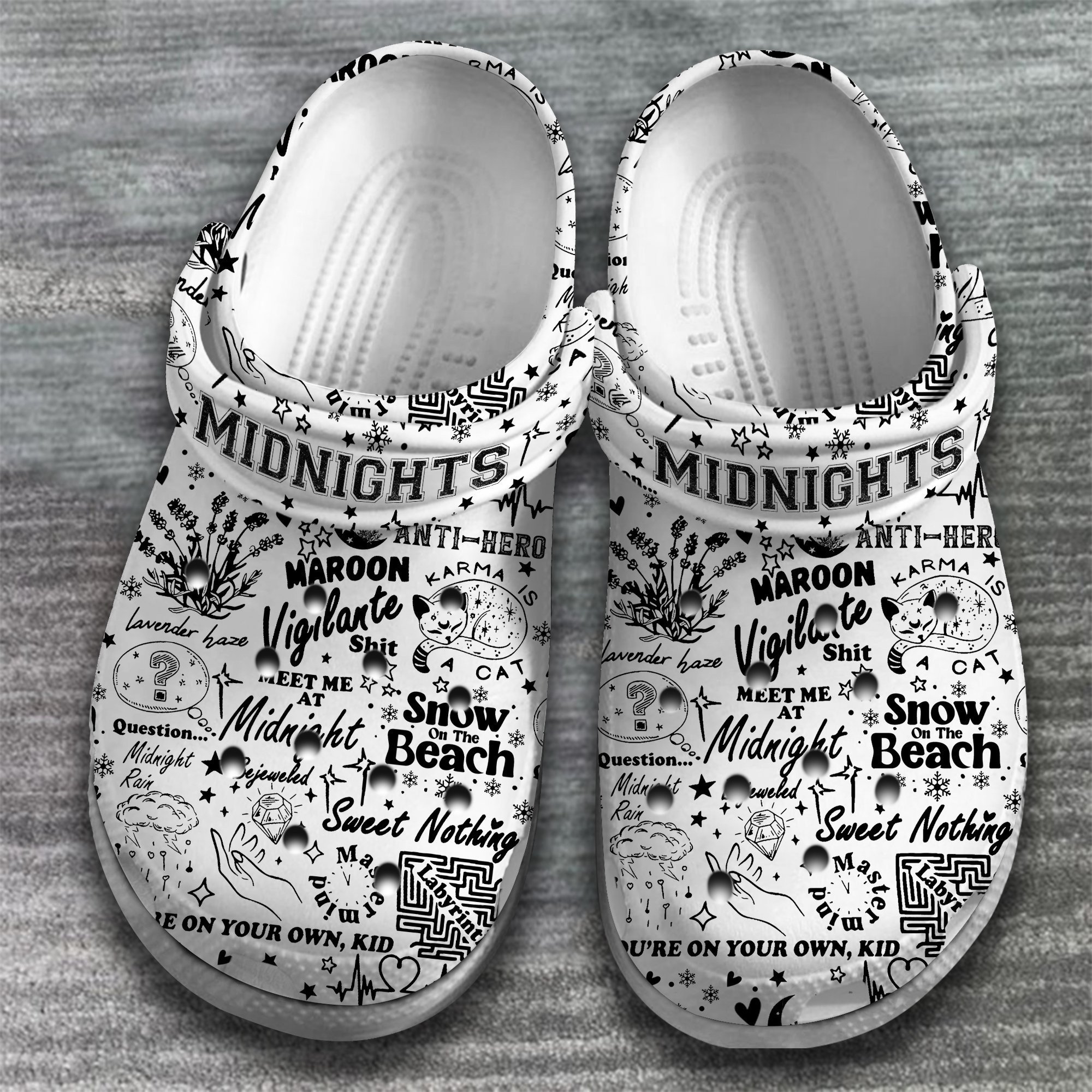 Merchidea Taylor Swift Music midnight Crocs Crocband Clogs Shoes Comfortable For Men Women and Kids