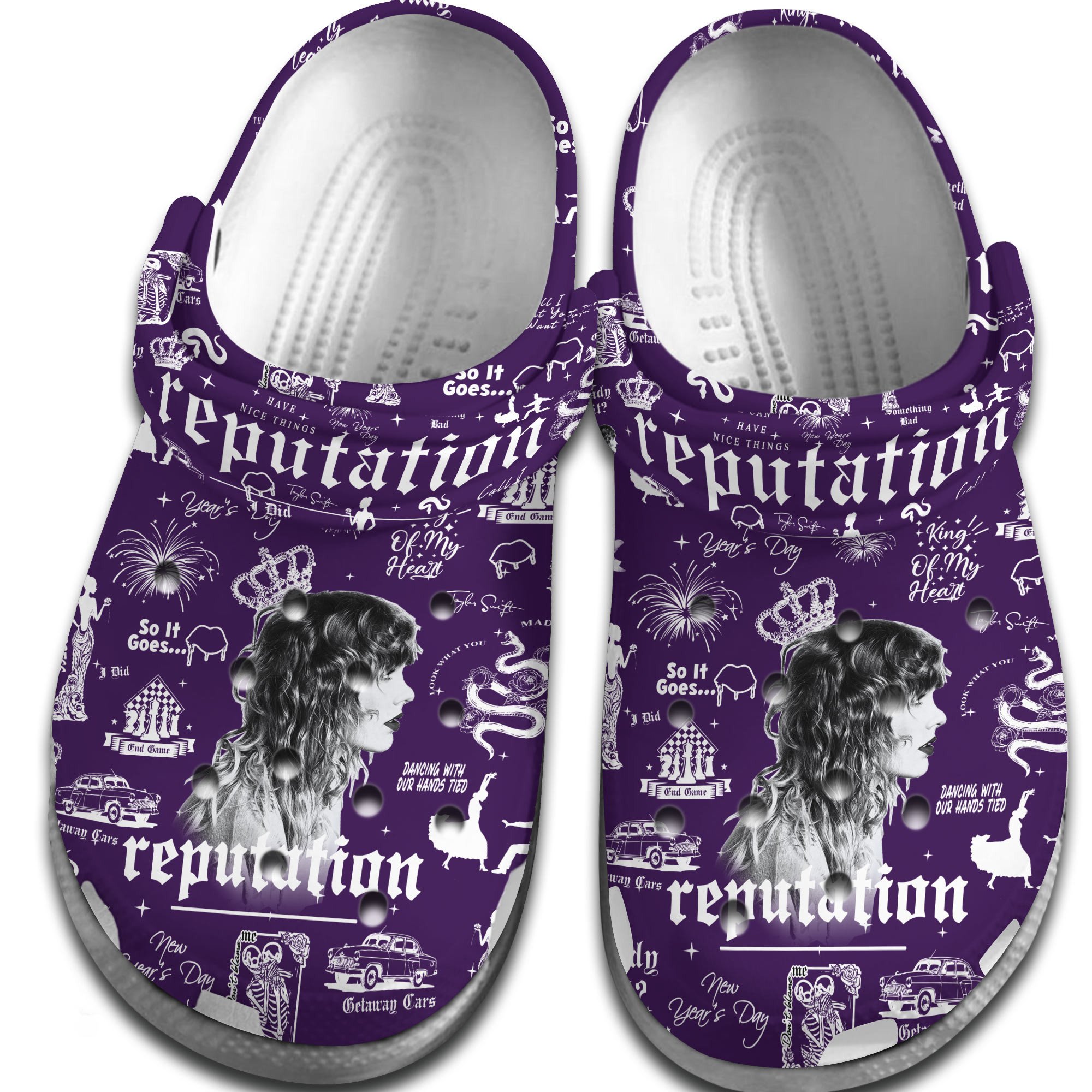 Merchidea Taylor Swift Music reputation Crocs Crocband Clogs Shoes Comfortable For Men Women and Kids