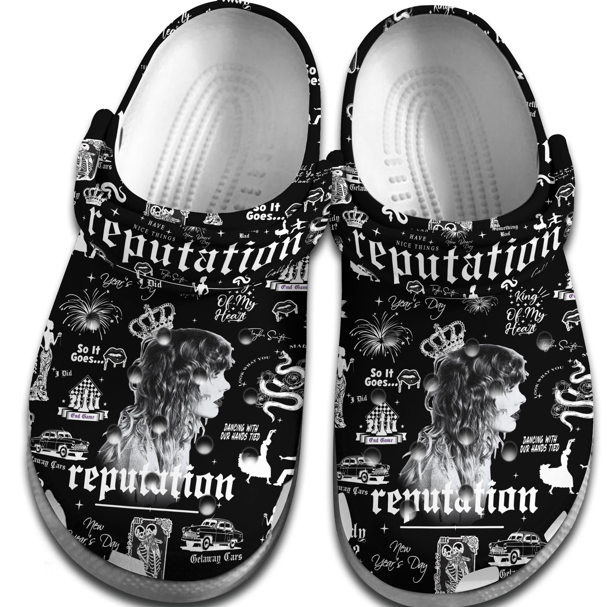 Merchidea Taylor Swift Music reputation Crocs Crocband Clogs Shoes Comfortable For Men Women and Kids