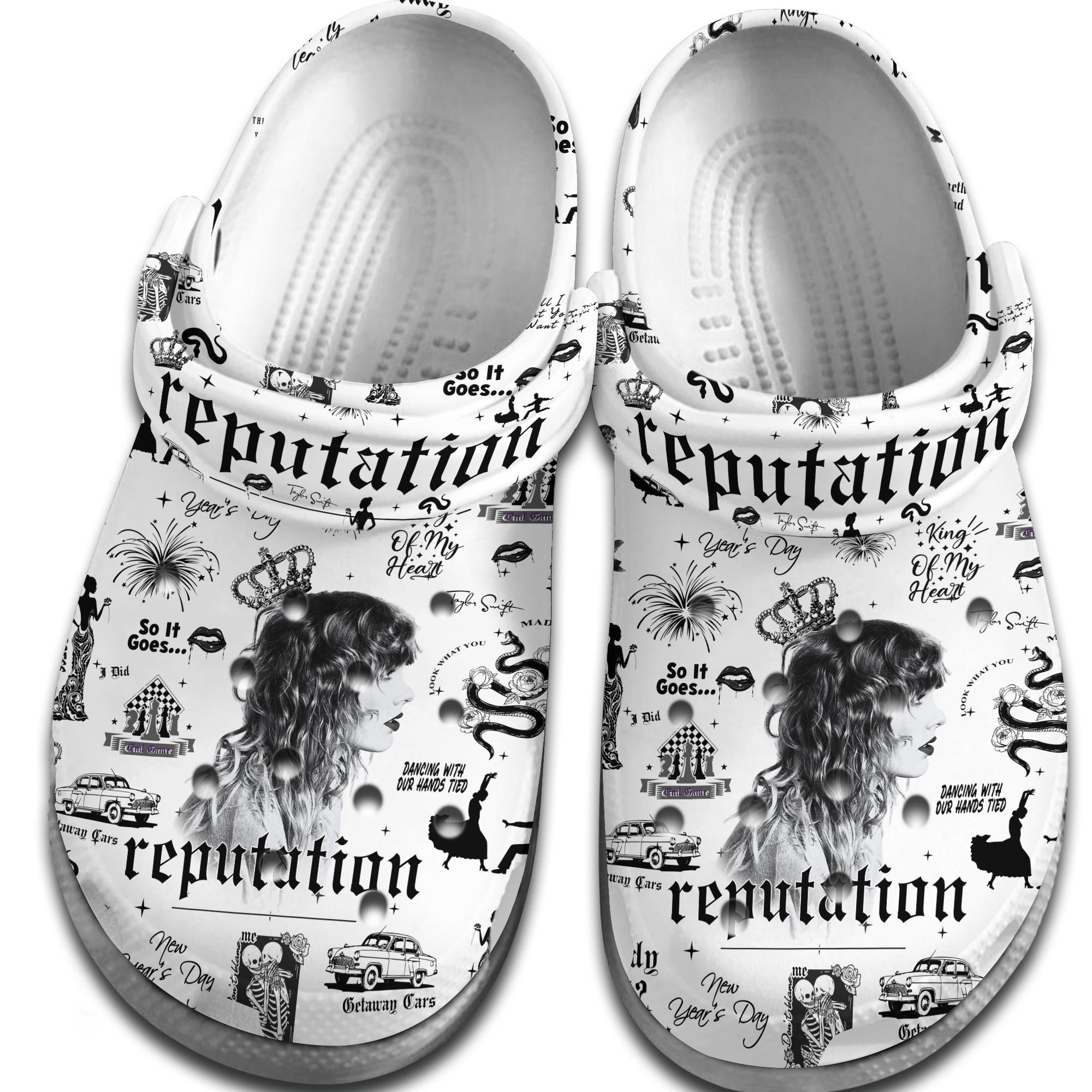 Merchidea Taylor Swift Music reputation Crocs Crocband Clogs Shoes Comfortable For Men Women and Kids