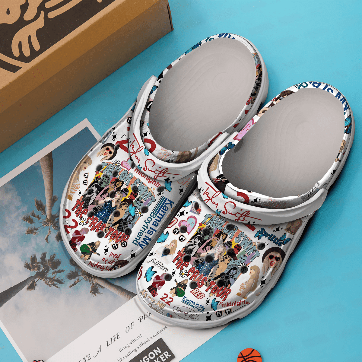 Merchidea Taylor Swift The Eras Tour Singer Music Crocs Crocband Clogs Shoes Comfortable For Men Women and Kids