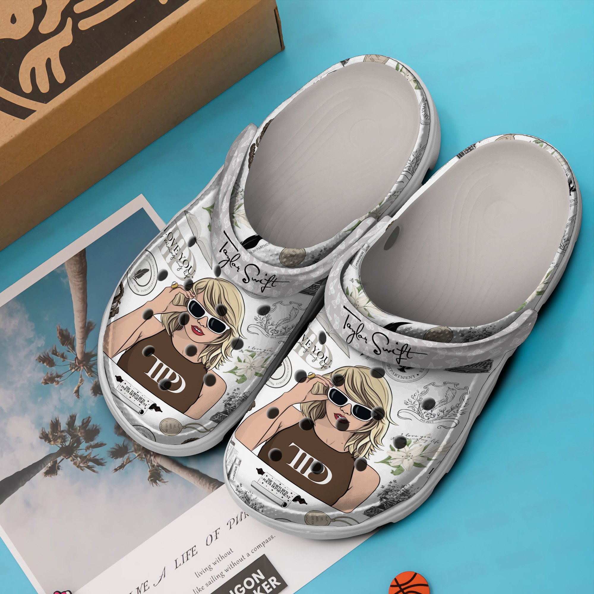 Merchidea Taylor Swift TTDP Album Music Crocs Crocband Clogs Shoes Comfortable For Men Women and Kids