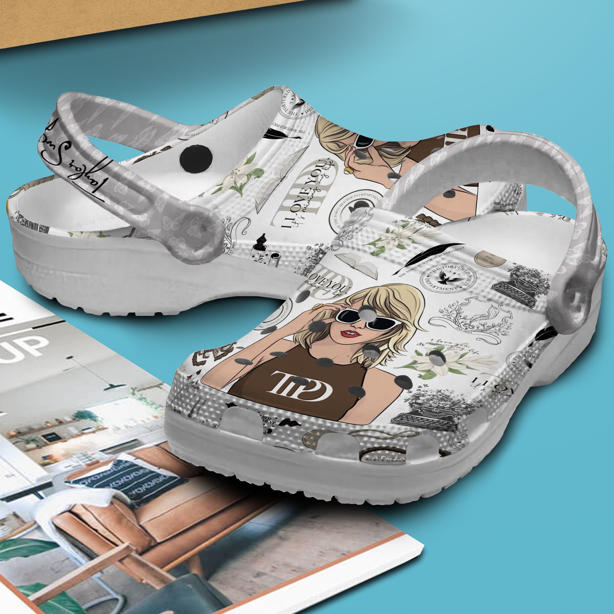 Merchidea Taylor Swift TTDP Album Music Crocs Crocband Clogs Shoes Comfortable For Men Women and Kids