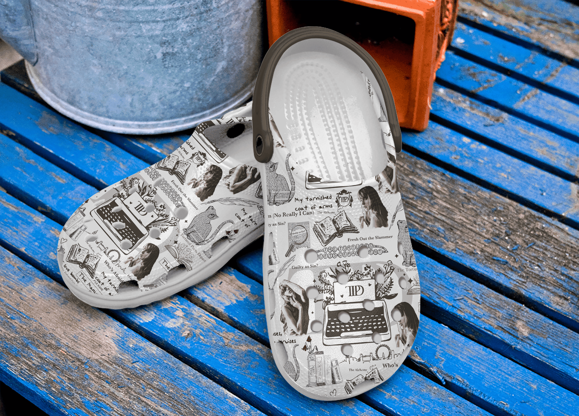 Merchidea Taylor Swift TTDP Album Music Crocs Crocband Clogs Shoes Comfortable For Men Women and Kids