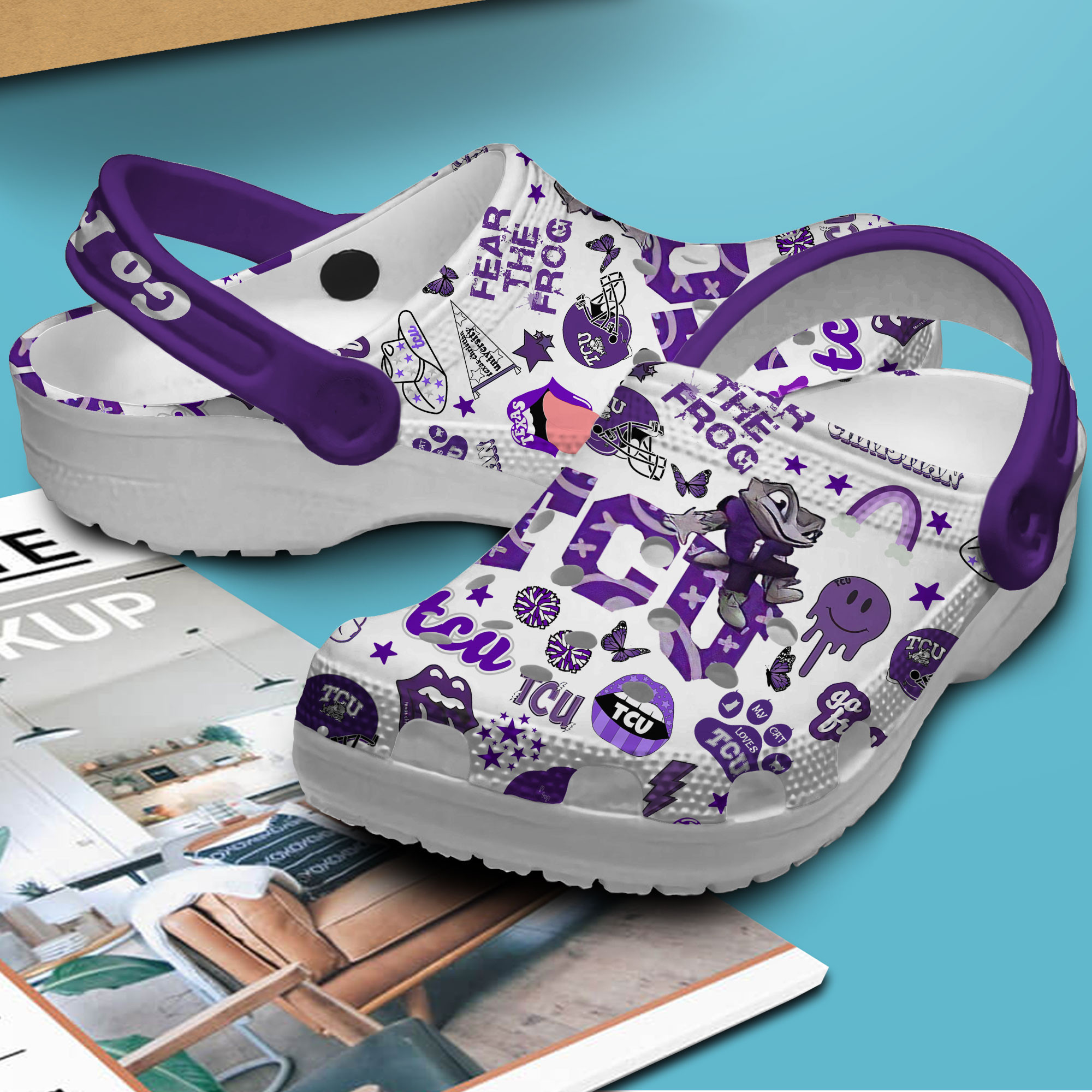 Merchidea TCU Horned Frogs NCAA Sport Crocs Crocband Clogs Shoes Comfortable For Men Women and Kids