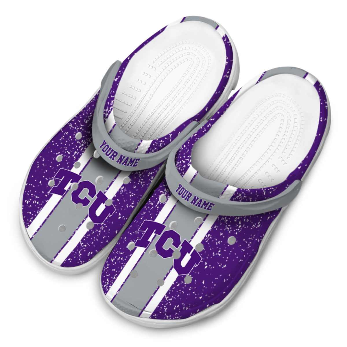 Merchidea TCU Horned Frogs NCAA Sport Crocs Crocband Clogs Shoes Comfortable For Men Women and Kids