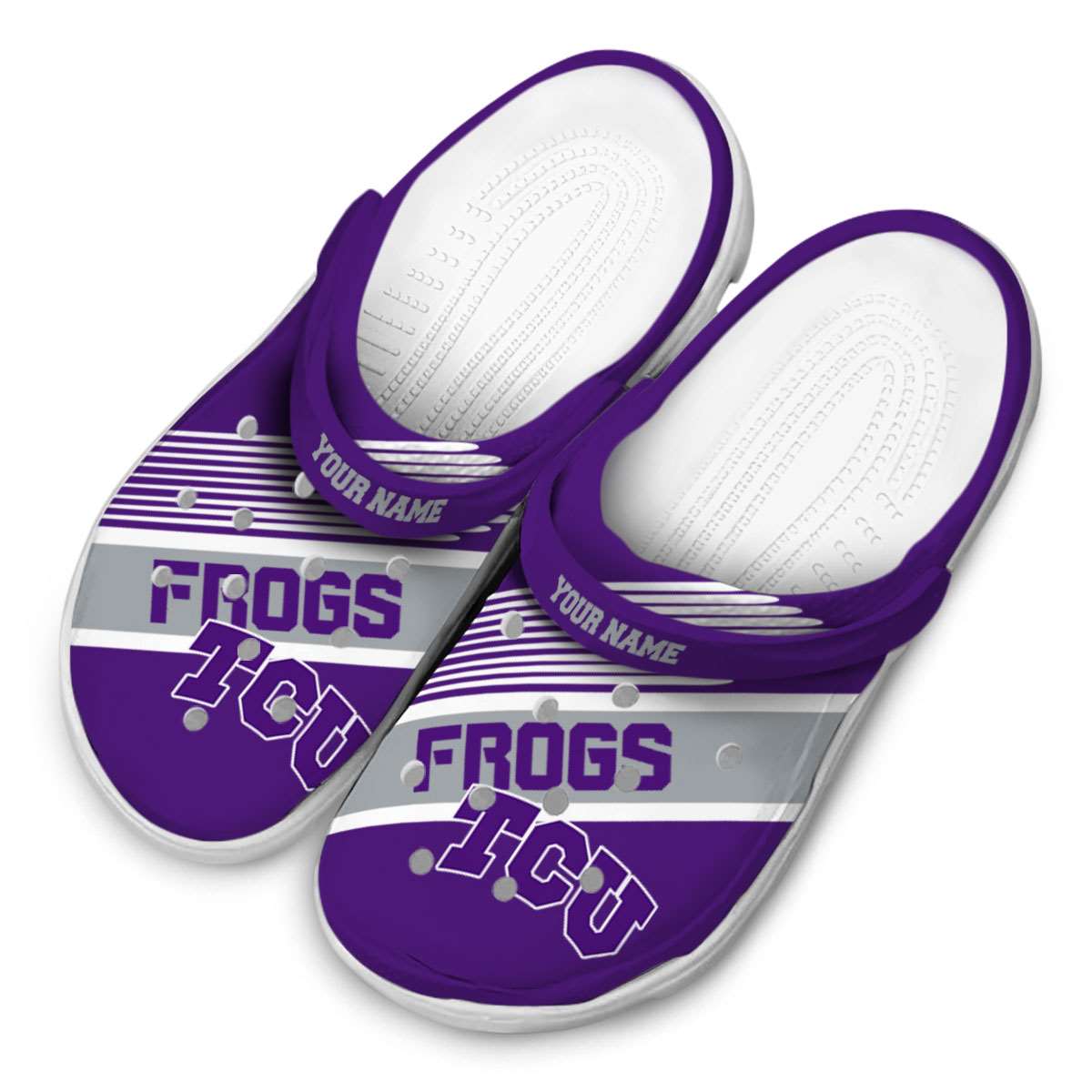 Merchidea TCU Horned Frogs NCAA Sport Crocs Crocband Clogs Shoes Comfortable For Men Women and Kids