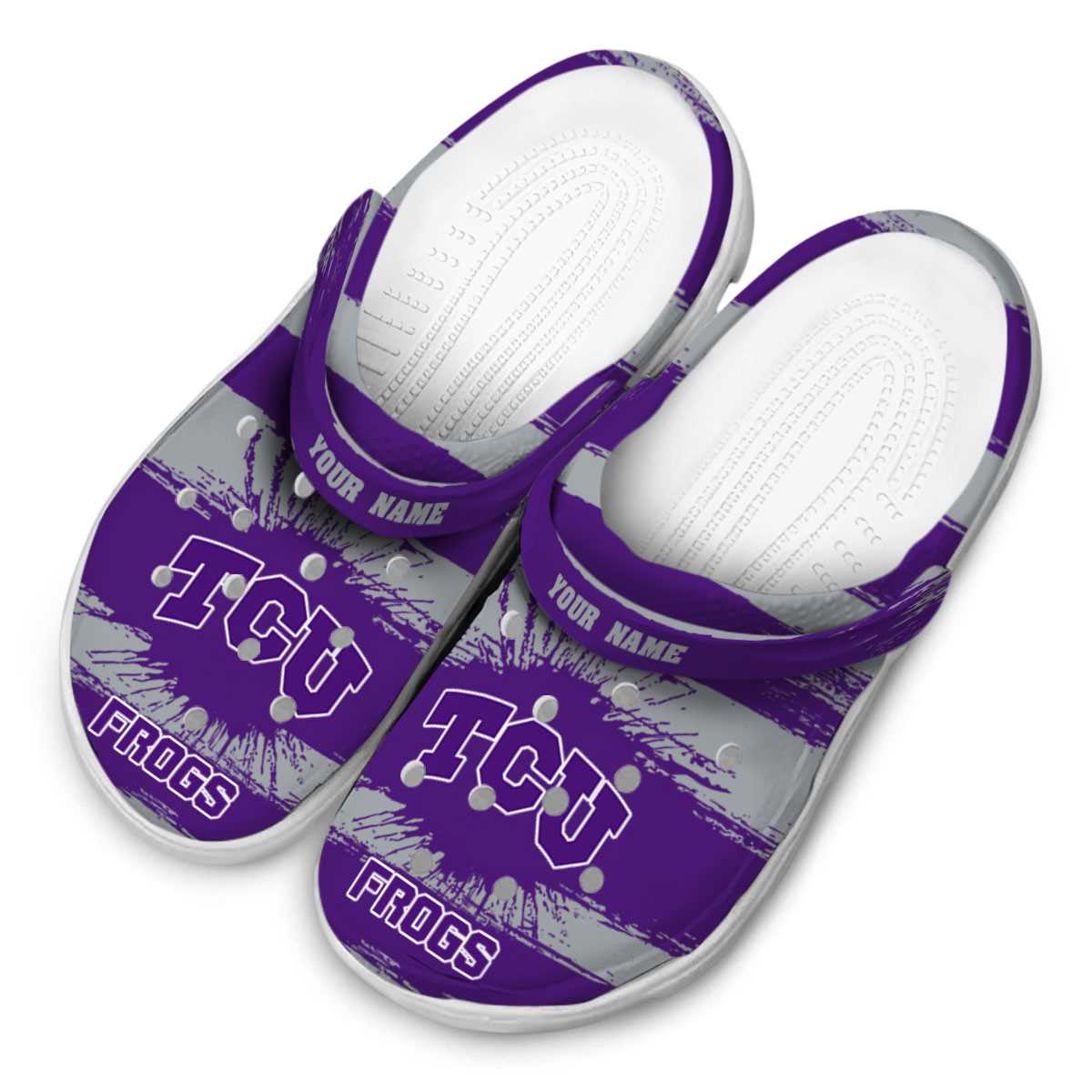 Merchidea TCU Horned Frogs NCAA Sport Crocs Crocband Clogs Shoes Comfortable For Men Women and Kids
