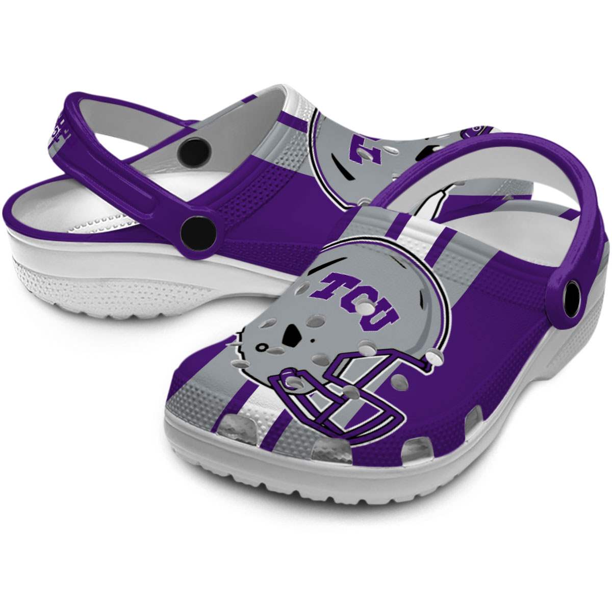 Merchidea TCU Horned Frogs NCAA Sport Crocs Crocband Clogs Shoes Comfortable For Men Women and Kids