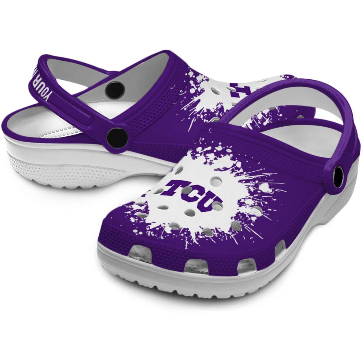 Merchidea TCU Horned Frogs NCAA Sport Crocs Crocband Clogs Shoes Comfortable For Men Women and Kids
