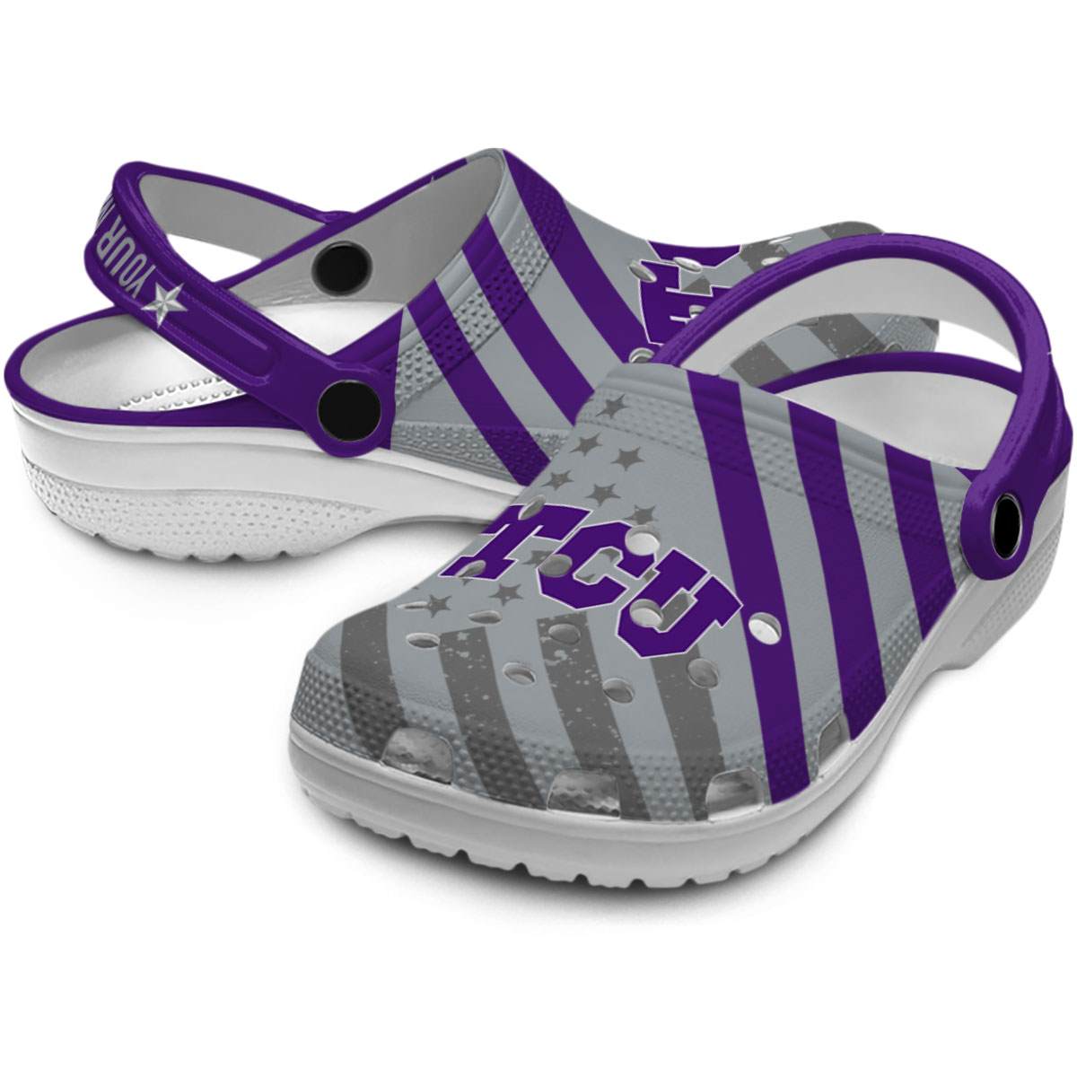 Merchidea TCU Horned Frogs NCAA Sport Crocs Crocband Clogs Shoes Comfortable For Men Women and Kids