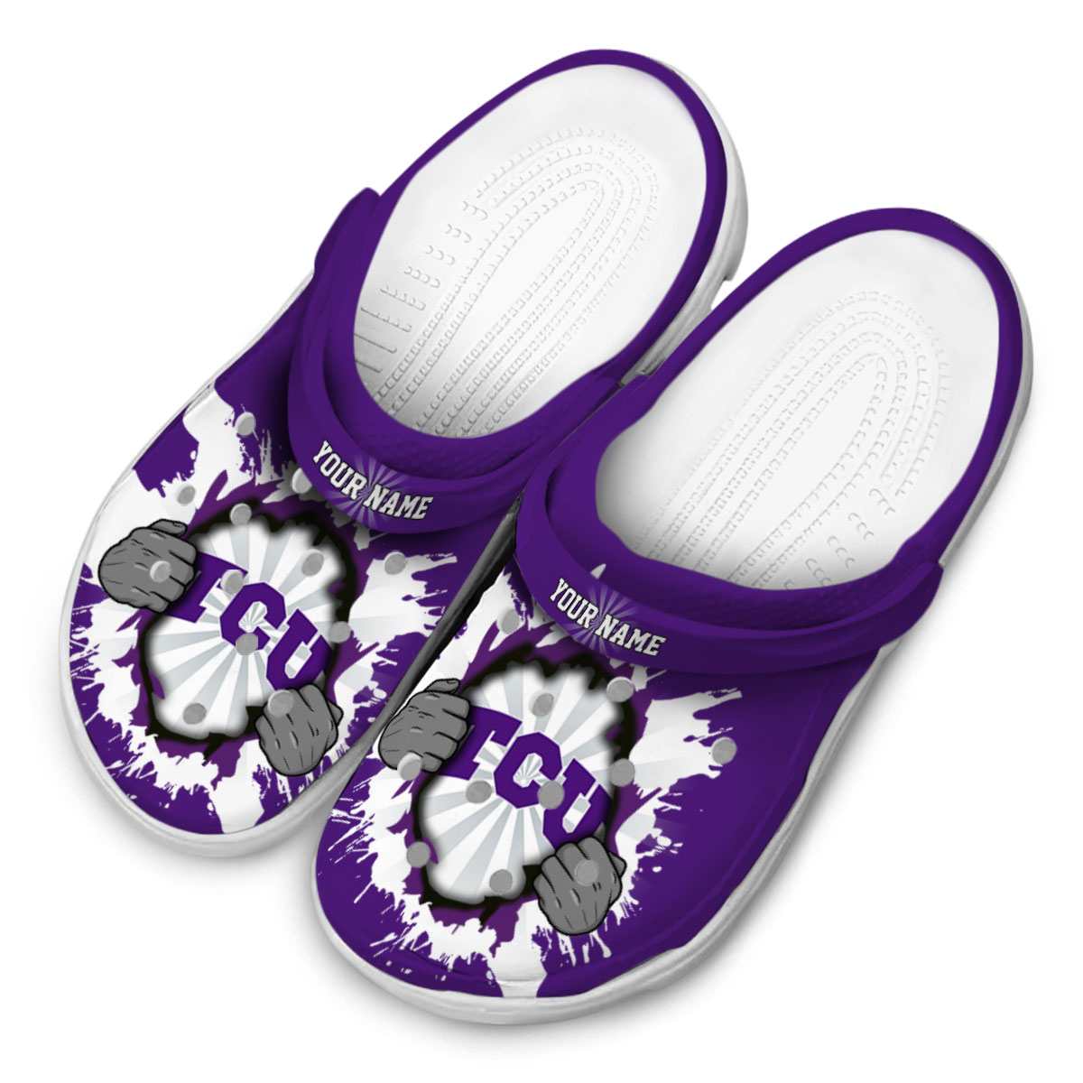 Merchidea TCU Horned Frogs NCAA Sport Crocs Crocband Clogs Shoes Comfortable For Men Women and Kids