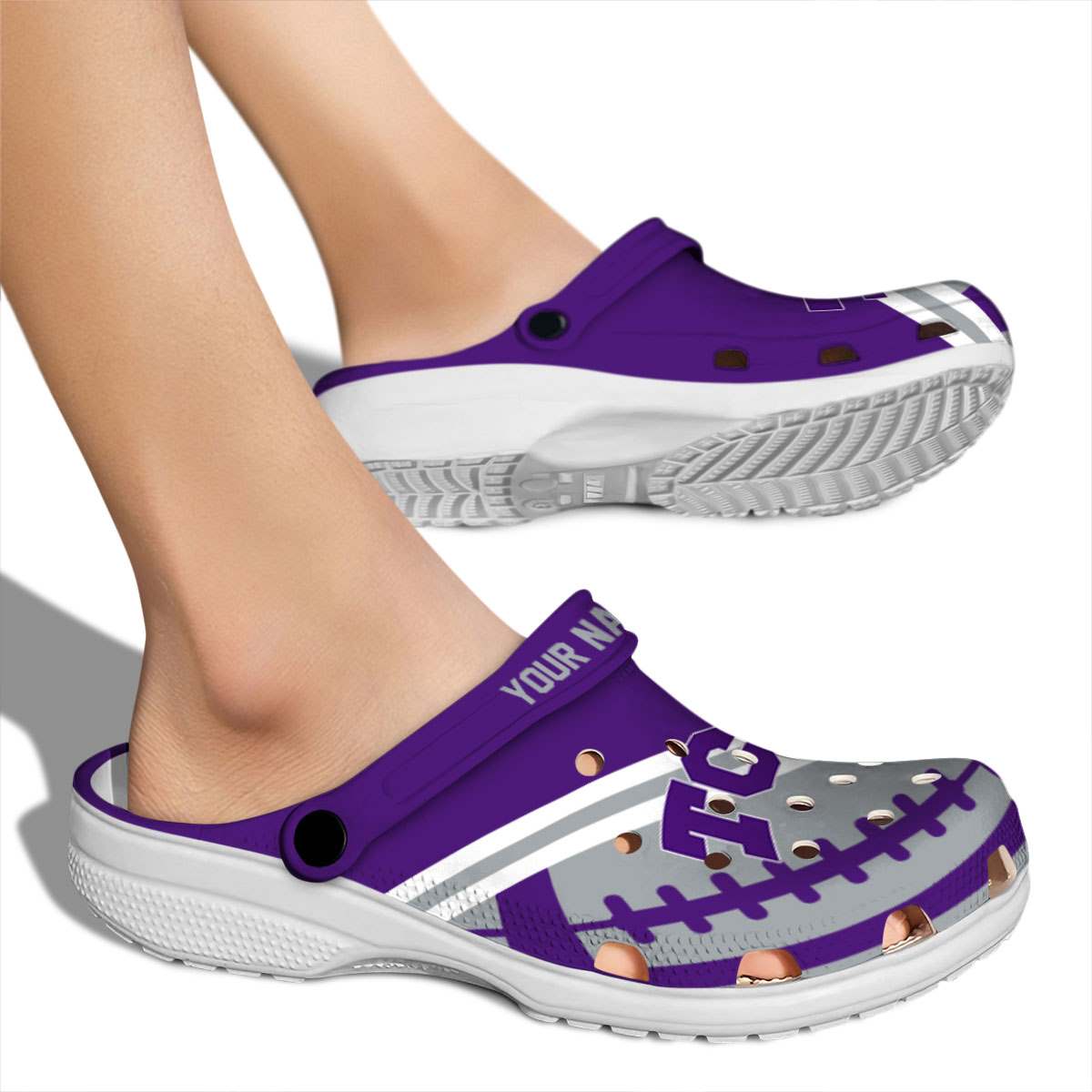 Merchidea TCU Horned Frogs NCAA Sport Crocs Crocband Clogs Shoes Comfortable For Men Women and Kids