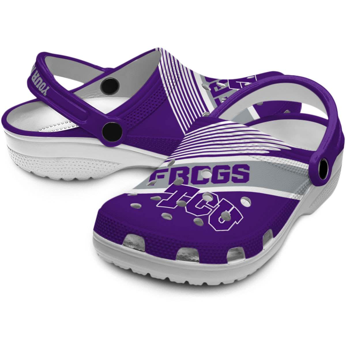 Merchidea TCU Horned Frogs NCAA Sport Crocs Crocband Clogs Shoes Comfortable For Men Women and Kids