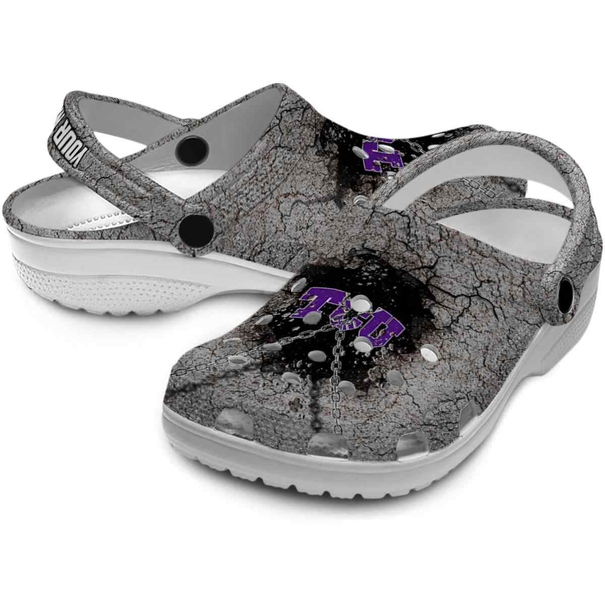 Merchidea TCU Horned Frogs NCAA Sport Crocs Crocband Clogs Shoes Comfortable For Men Women and Kids