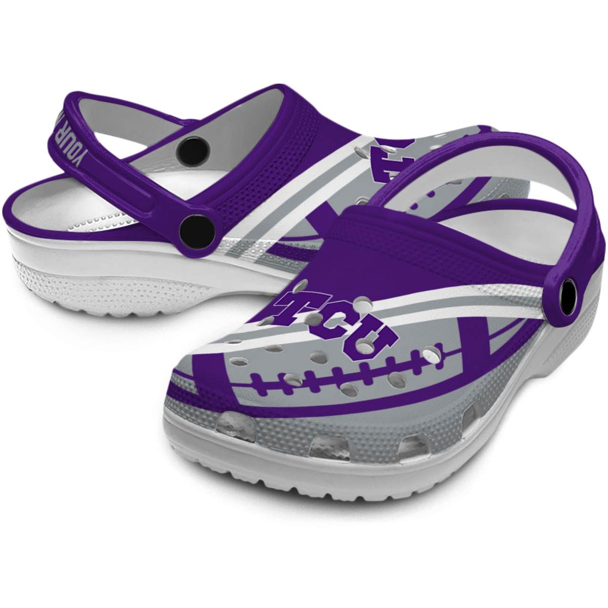 Merchidea TCU Horned Frogs NCAA Sport Crocs Crocband Clogs Shoes Comfortable For Men Women and Kids