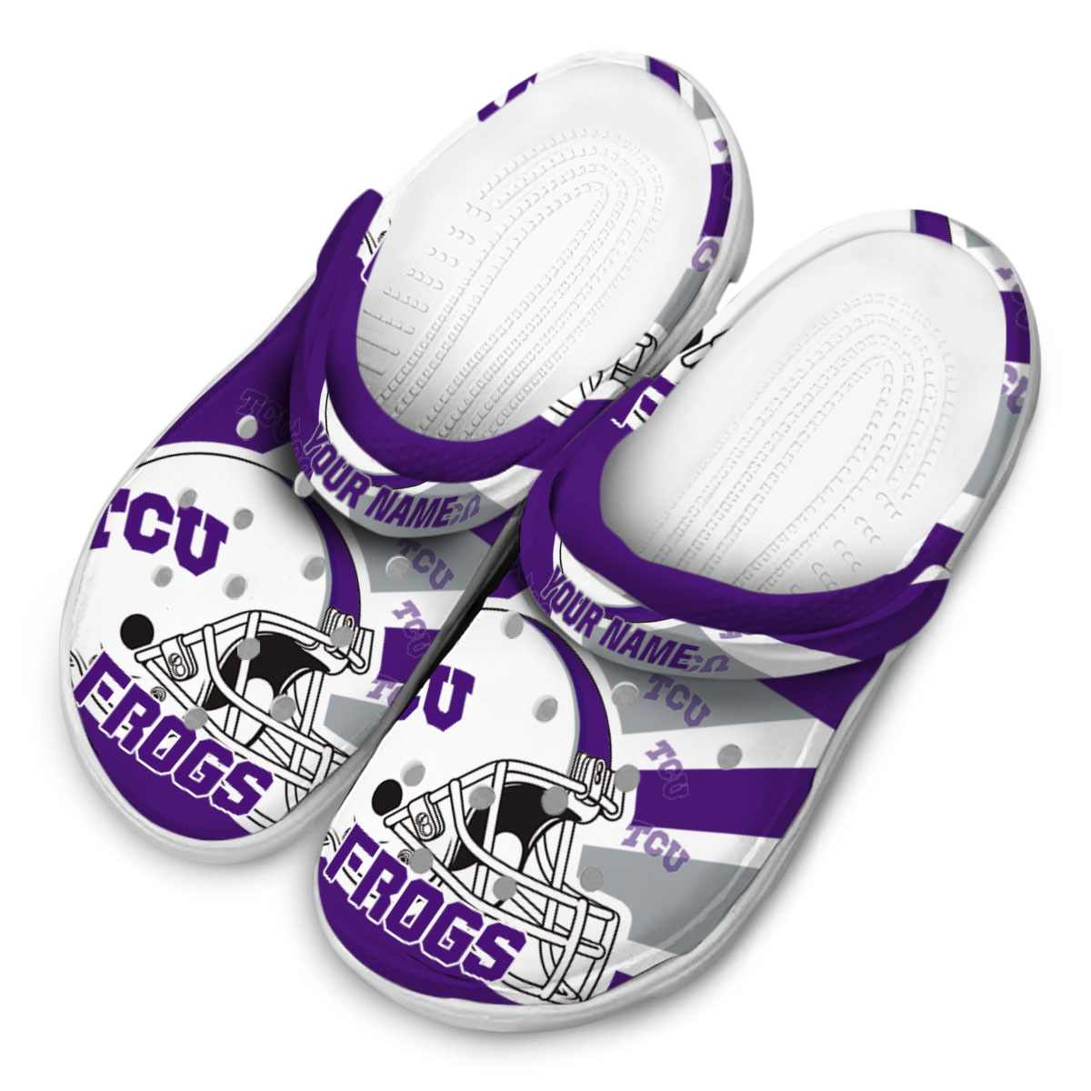 Merchidea TCU Horned Frogs NCAA Sport Crocs Crocband Clogs Shoes Comfortable For Men Women and Kids