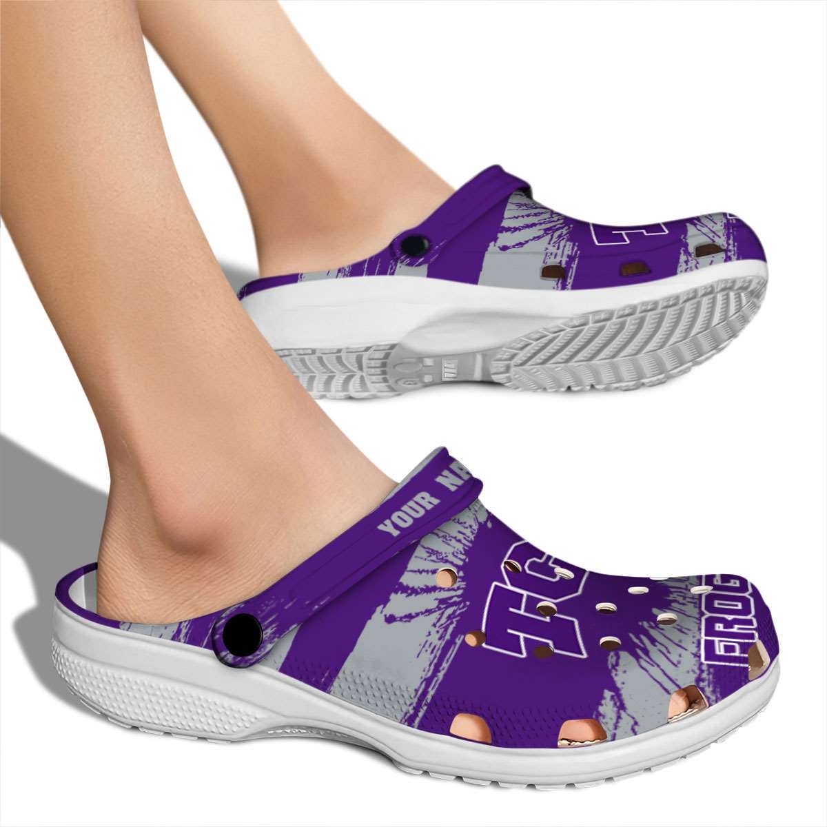 Merchidea TCU Horned Frogs NCAA Sport Crocs Crocband Clogs Shoes Comfortable For Men Women and Kids