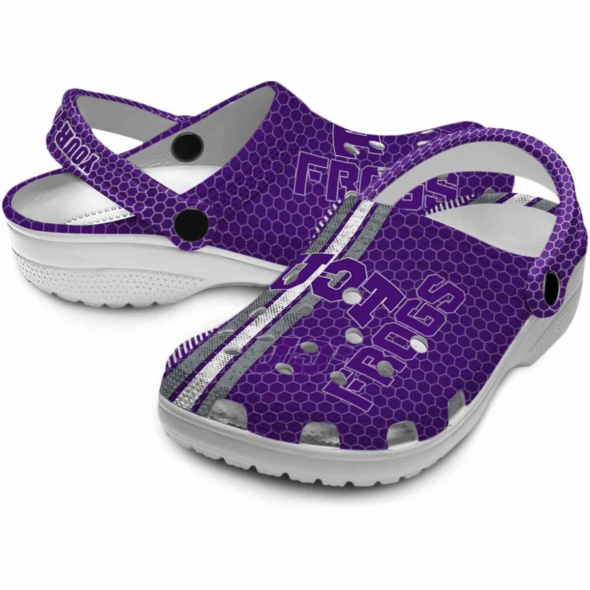 Merchidea TCU Horned Frogs NCAA Sport Crocs Crocband Clogs Shoes Comfortable For Men Women and Kids