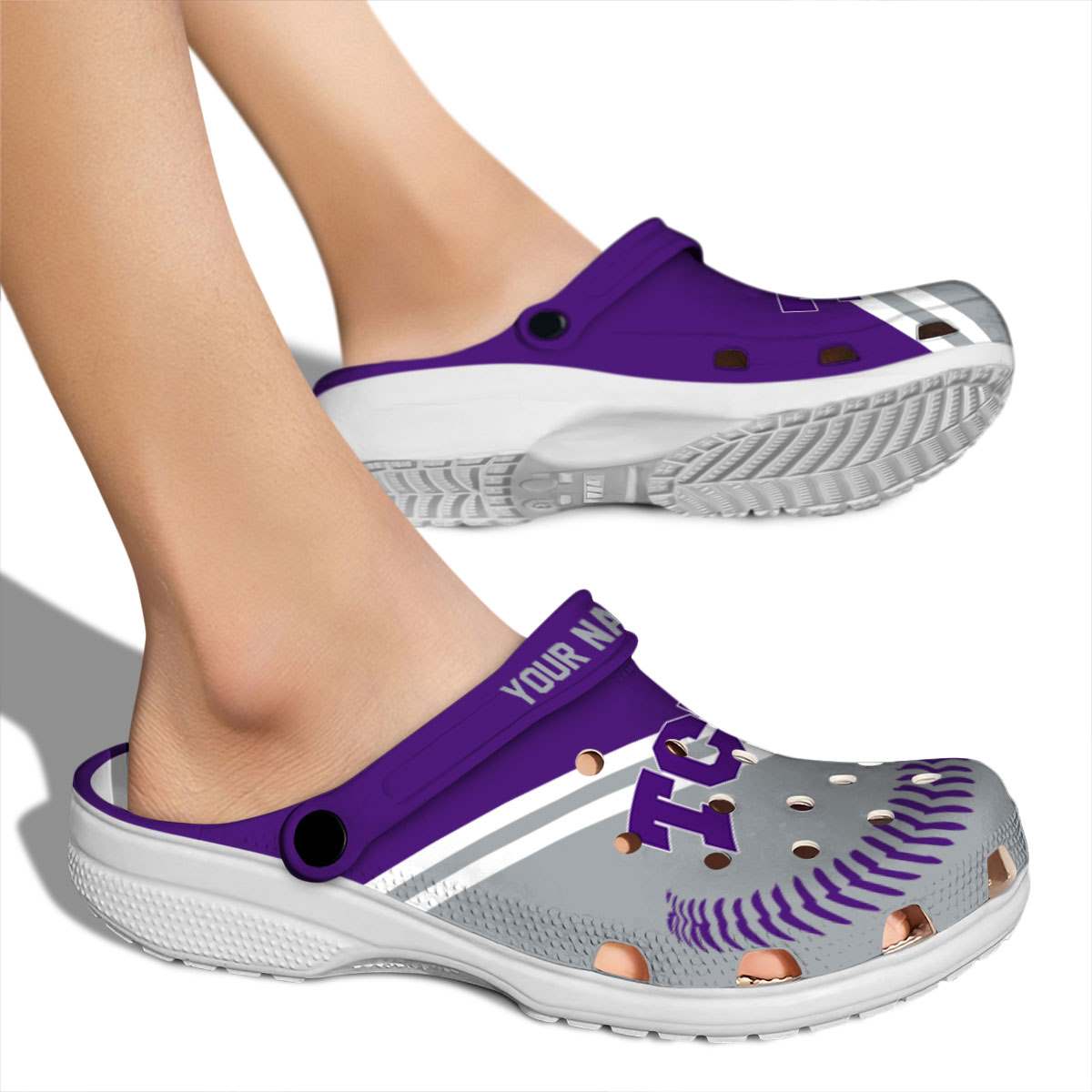 Merchidea TCU Horned Frogs NCAA Sport Crocs Crocband Clogs Shoes Comfortable For Men Women and Kids