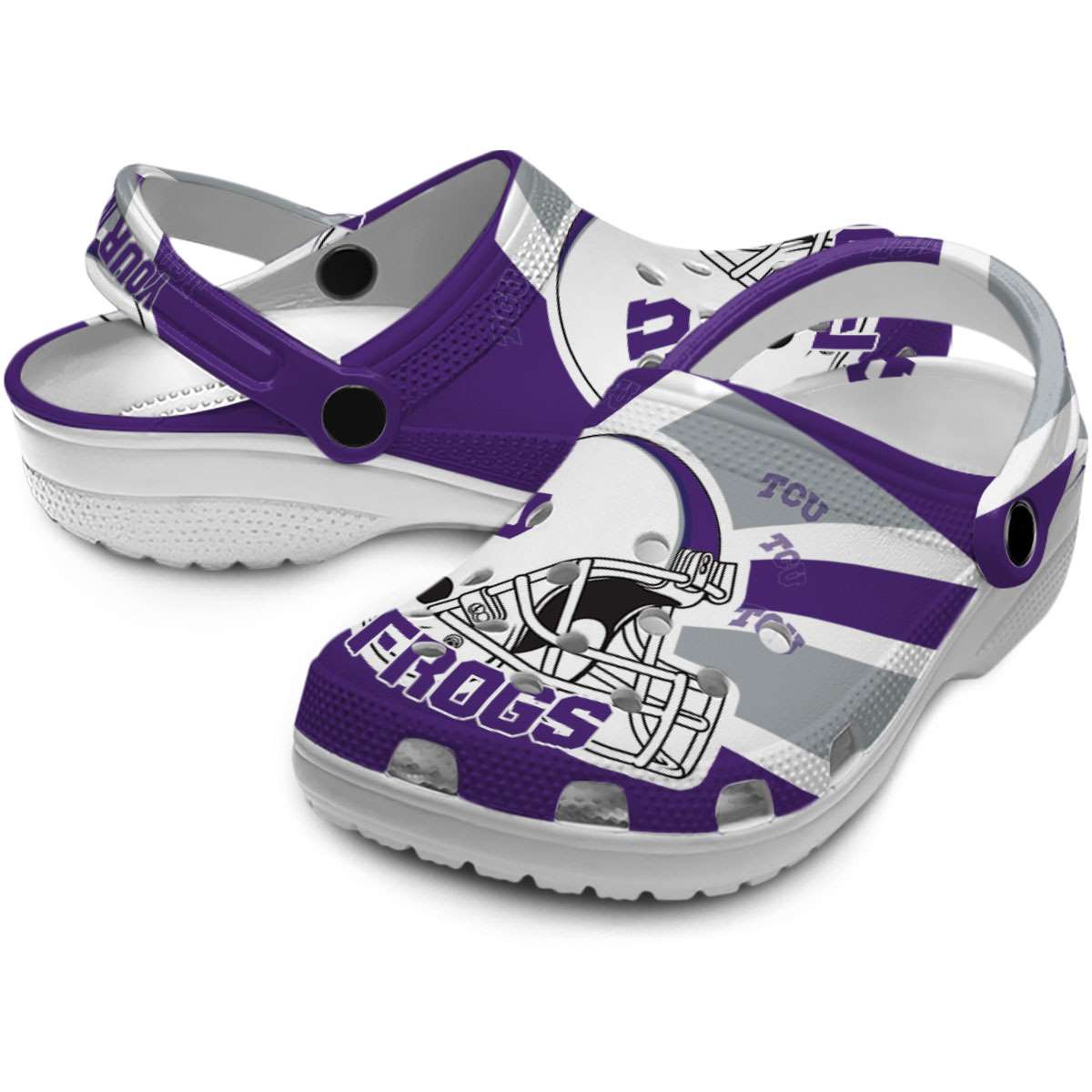 Merchidea TCU Horned Frogs NCAA Sport Crocs Crocband Clogs Shoes Comfortable For Men Women and Kids