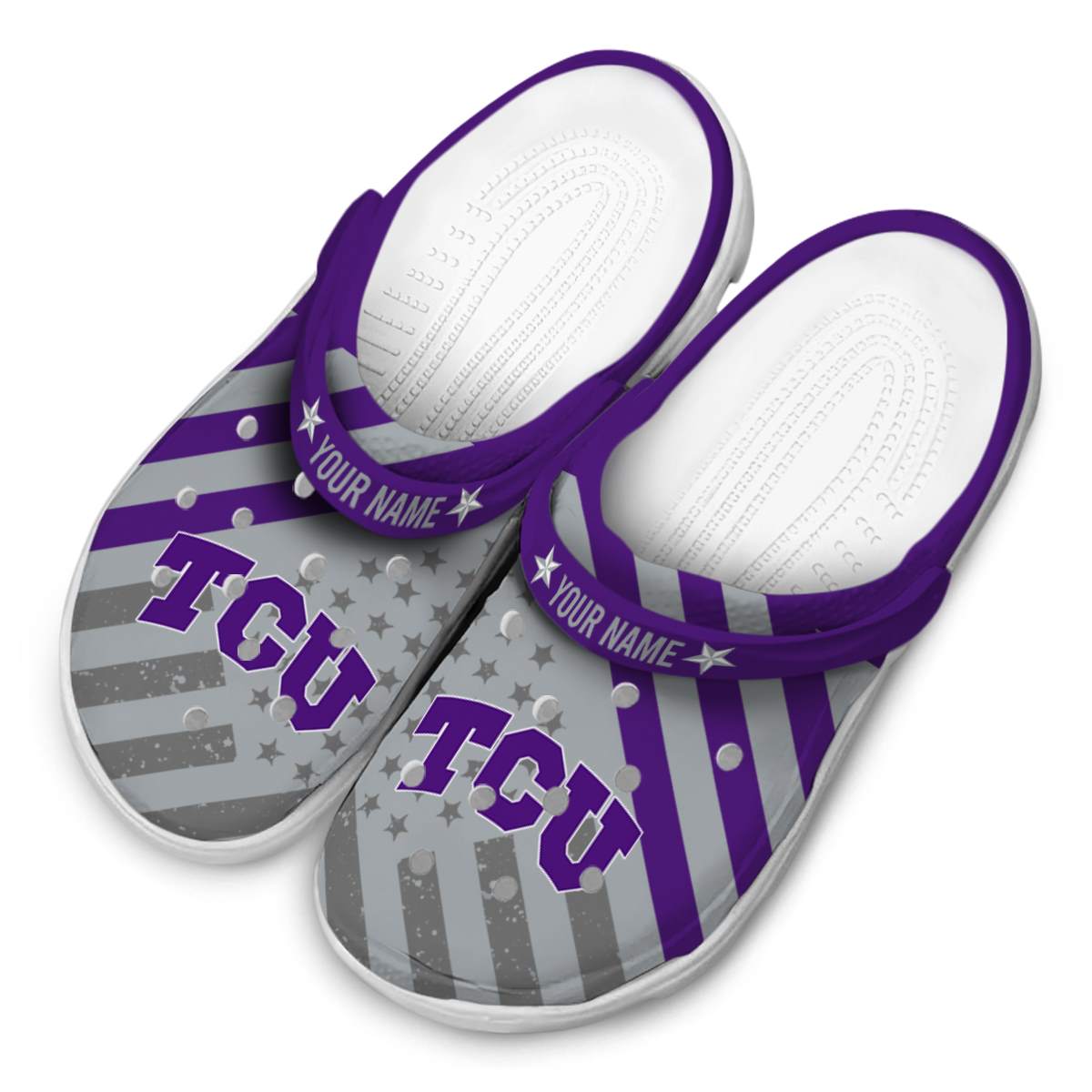Merchidea TCU Horned Frogs NCAA Sport Crocs Crocband Clogs Shoes Comfortable For Men Women and Kids