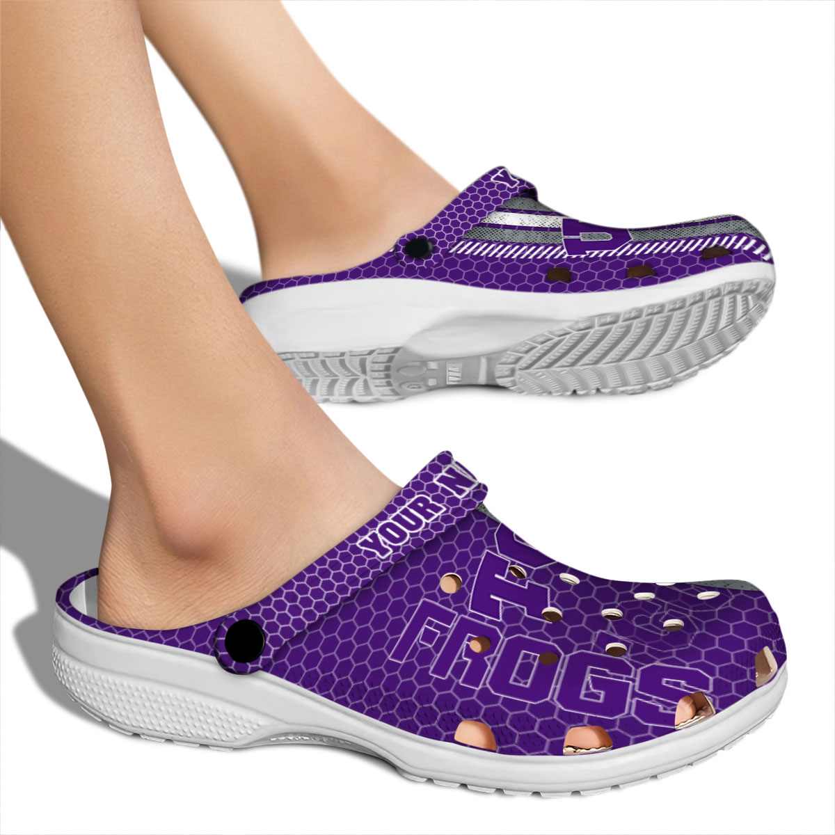 Merchidea TCU Horned Frogs NCAA Sport Crocs Crocband Clogs Shoes Comfortable For Men Women and Kids