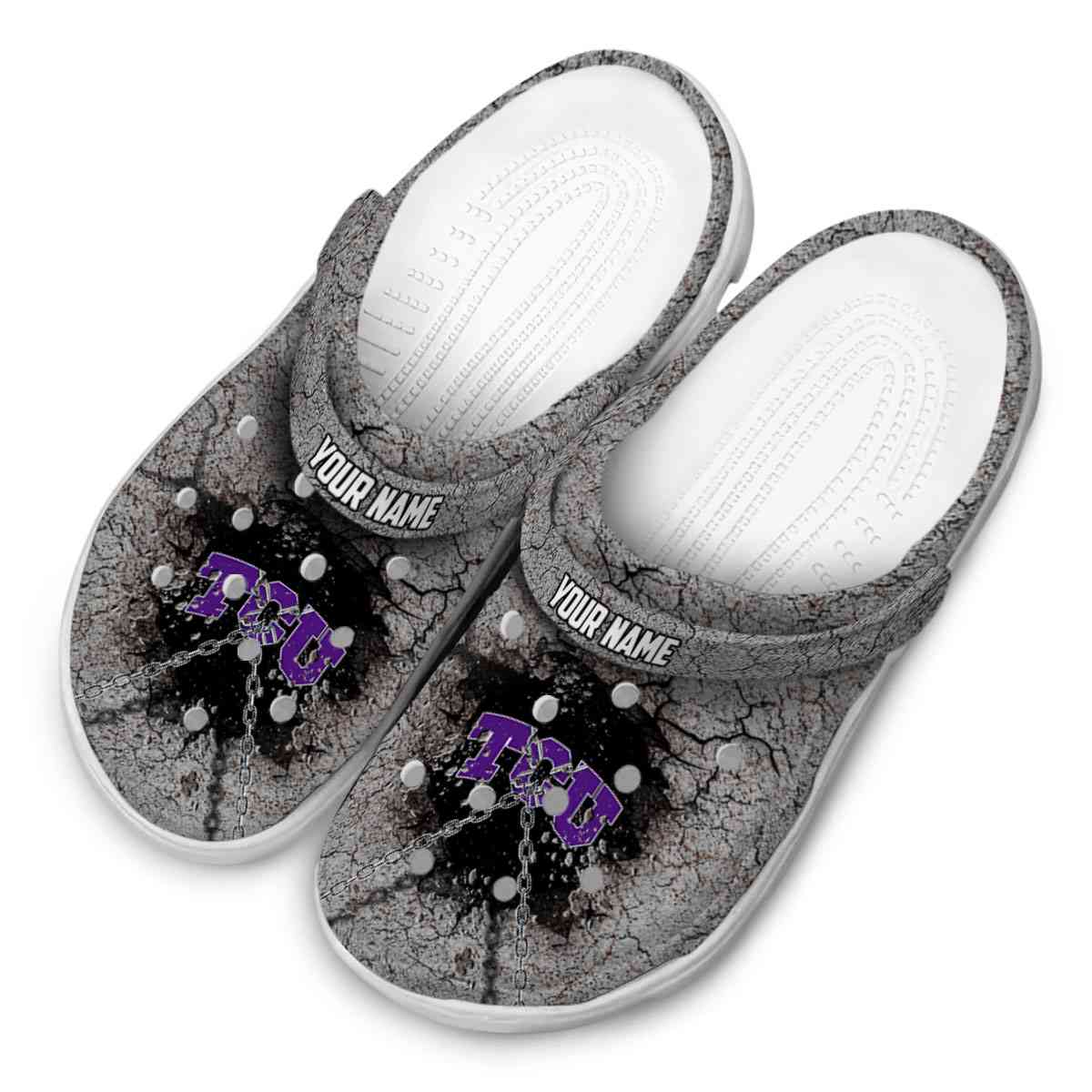 Merchidea TCU Horned Frogs NCAA Sport Crocs Crocband Clogs Shoes Comfortable For Men Women and Kids