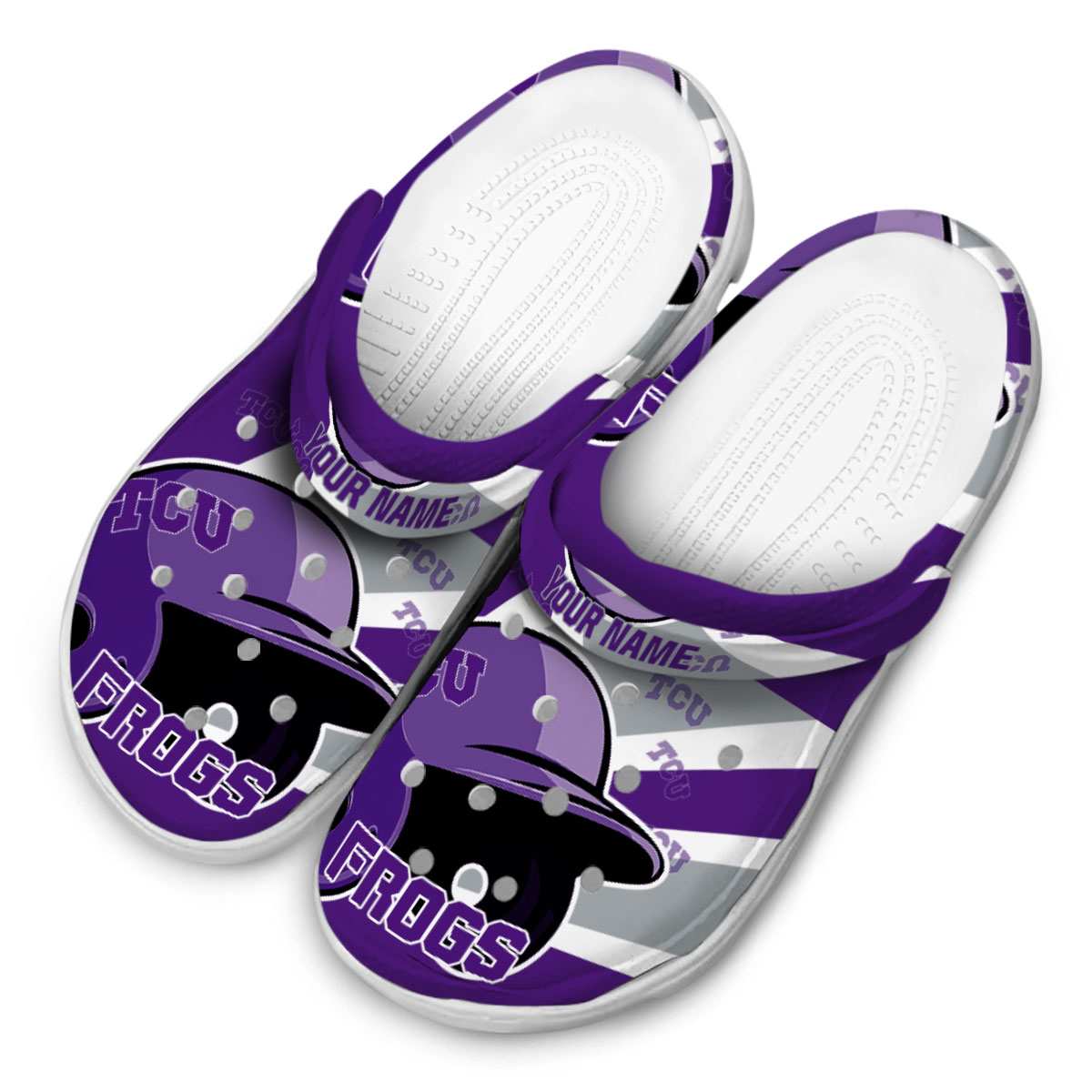 Merchidea TCU Horned Frogs NCAA Sport Crocs Crocband Clogs Shoes Comfortable For Men Women and Kids