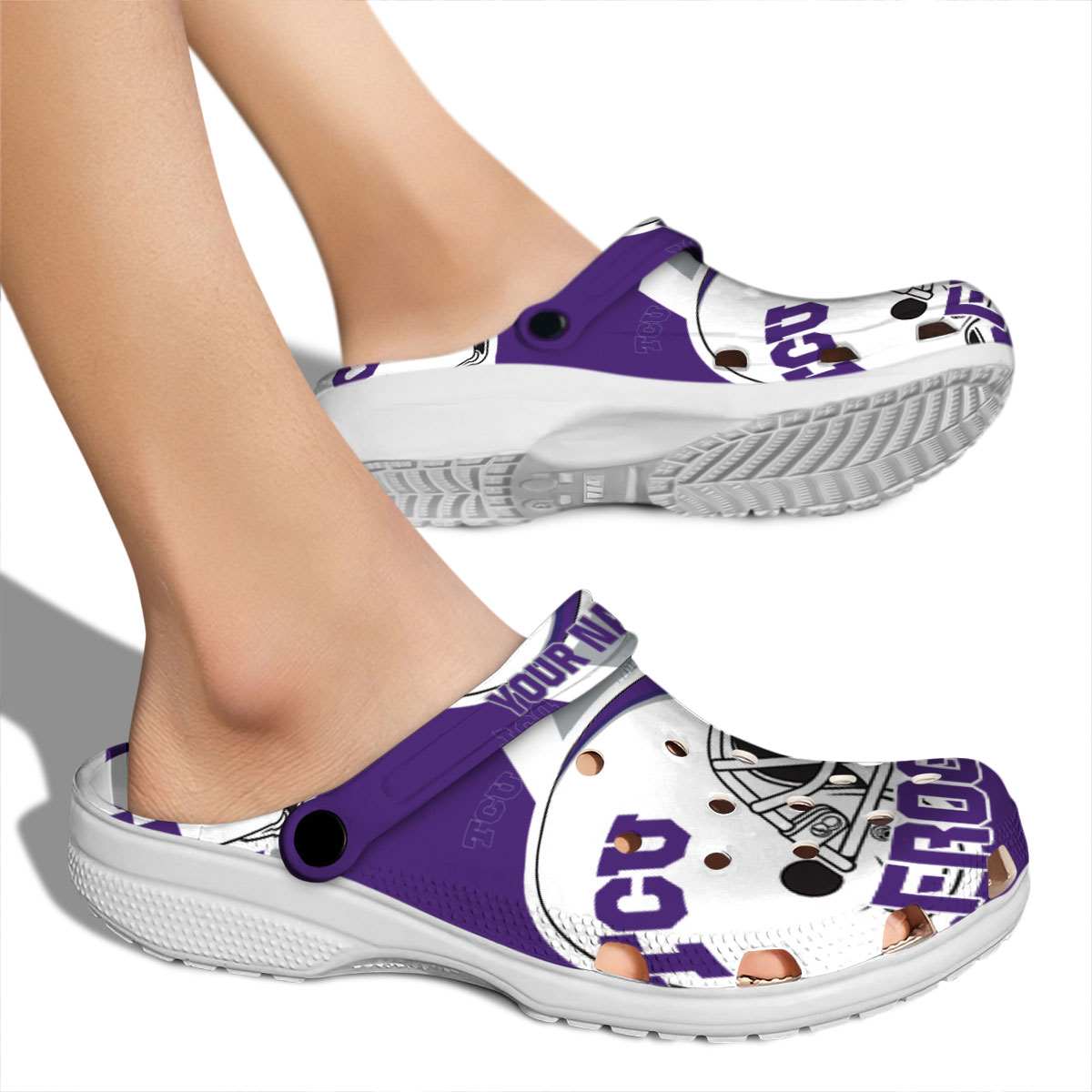 Merchidea TCU Horned Frogs NCAA Sport Crocs Crocband Clogs Shoes Comfortable For Men Women and Kids