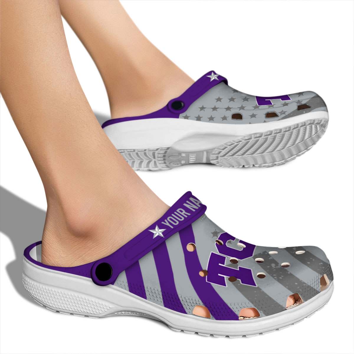 Merchidea TCU Horned Frogs NCAA Sport Crocs Crocband Clogs Shoes Comfortable For Men Women and Kids
