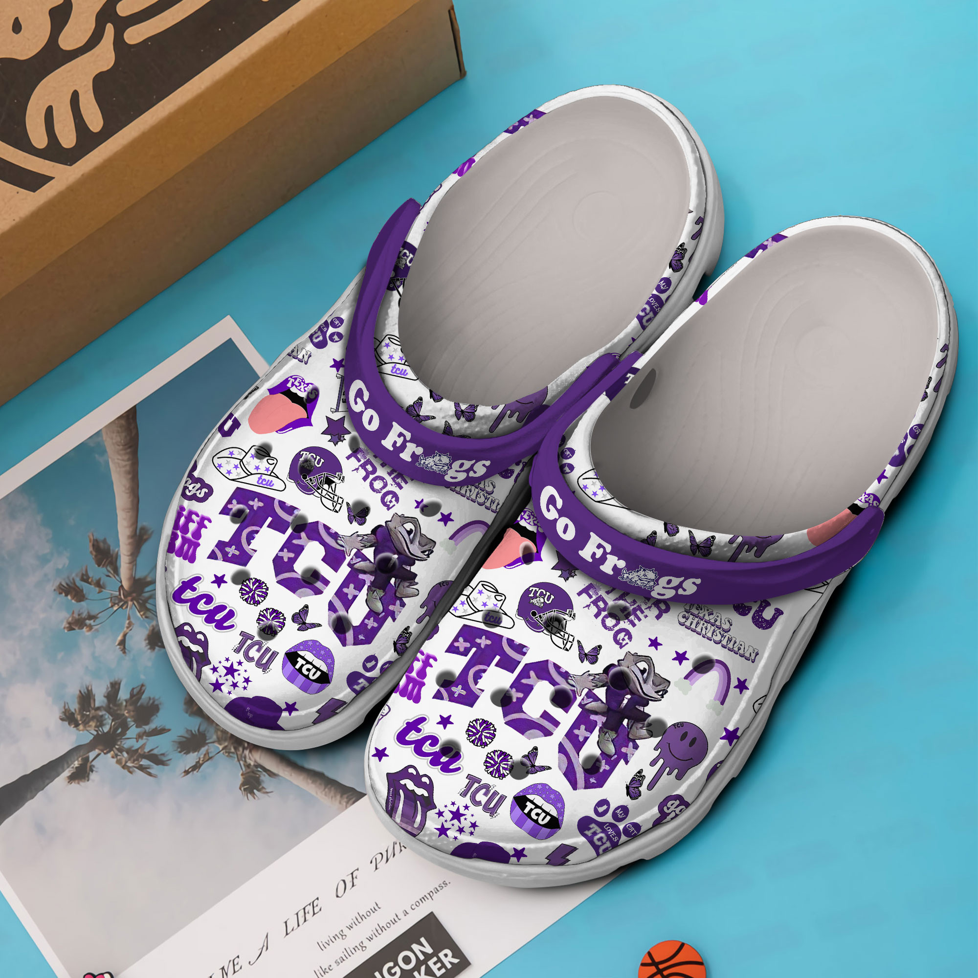 Merchidea TCU Horned Frogs NCAA Sport Crocs Crocband Clogs Shoes Comfortable For Men Women and Kids