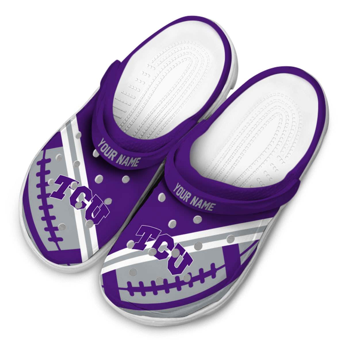 Merchidea TCU Horned Frogs NCAA Sport Crocs Crocband Clogs Shoes Comfortable For Men Women and Kids