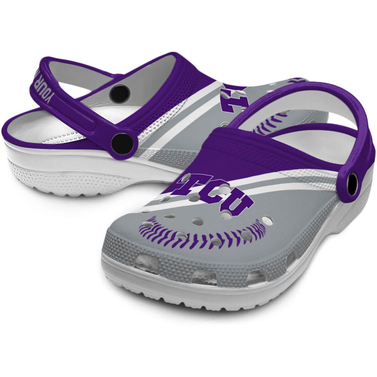 Merchidea TCU Horned Frogs NCAA Sport Crocs Crocband Clogs Shoes Comfortable For Men Women and Kids