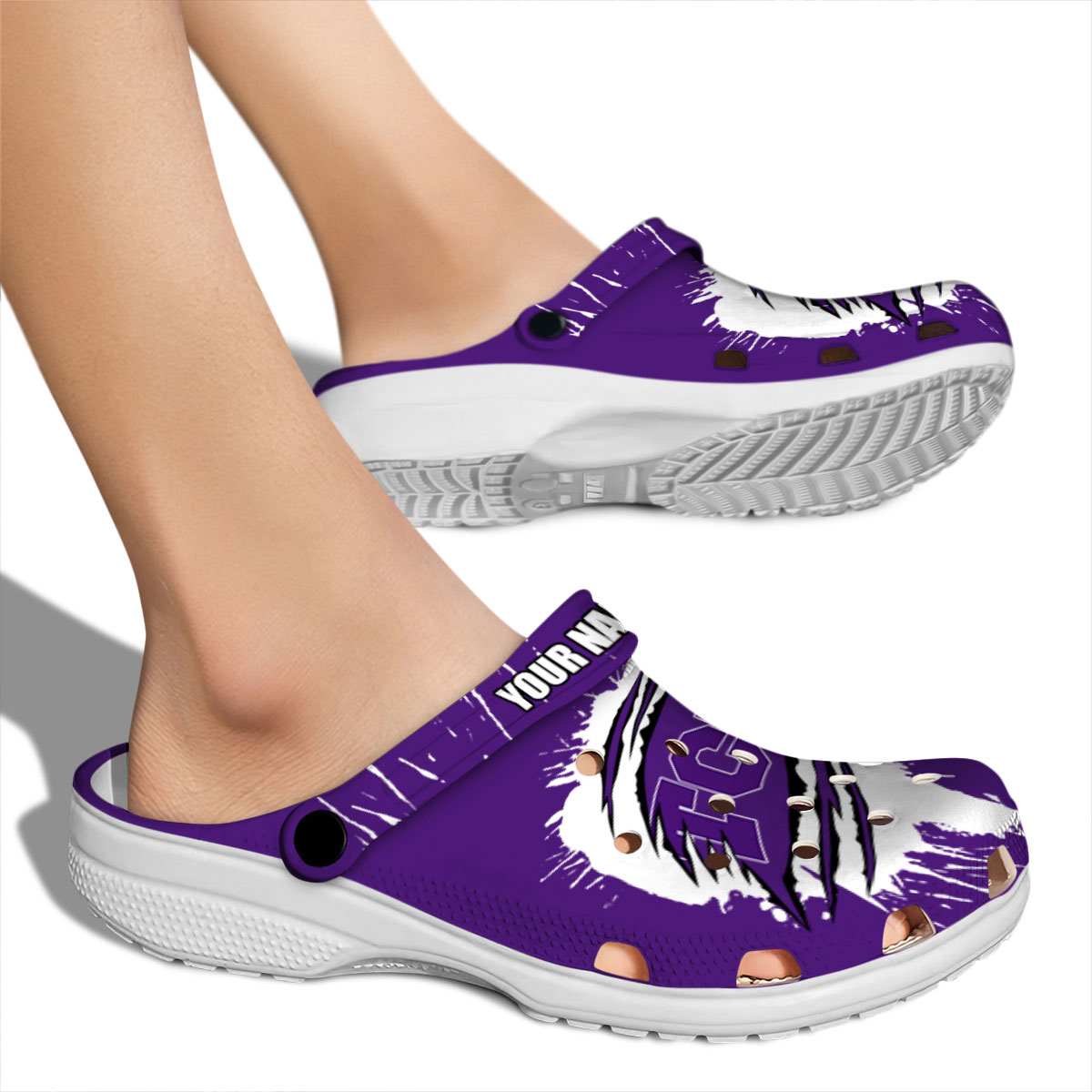 Merchidea TCU Horned Frogs NCAA Sport Crocs Crocband Clogs Shoes Comfortable For Men Women and Kids