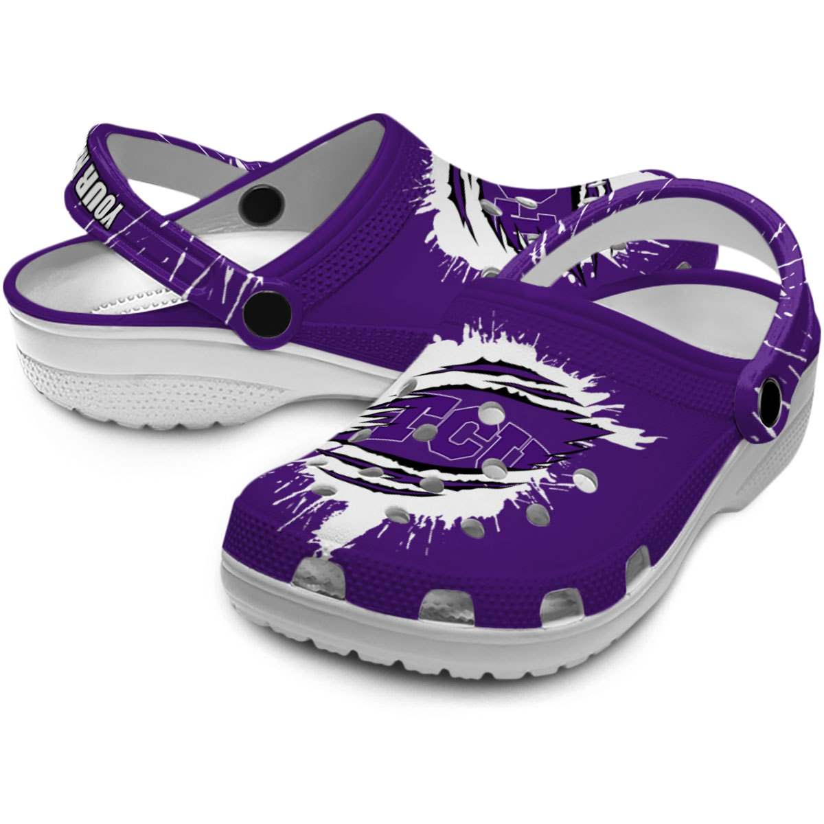 Merchidea TCU Horned Frogs NCAA Sport Crocs Crocband Clogs Shoes Comfortable For Men Women and Kids