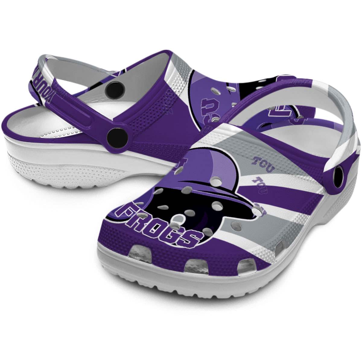 Merchidea TCU Horned Frogs NCAA Sport Crocs Crocband Clogs Shoes Comfortable For Men Women and Kids
