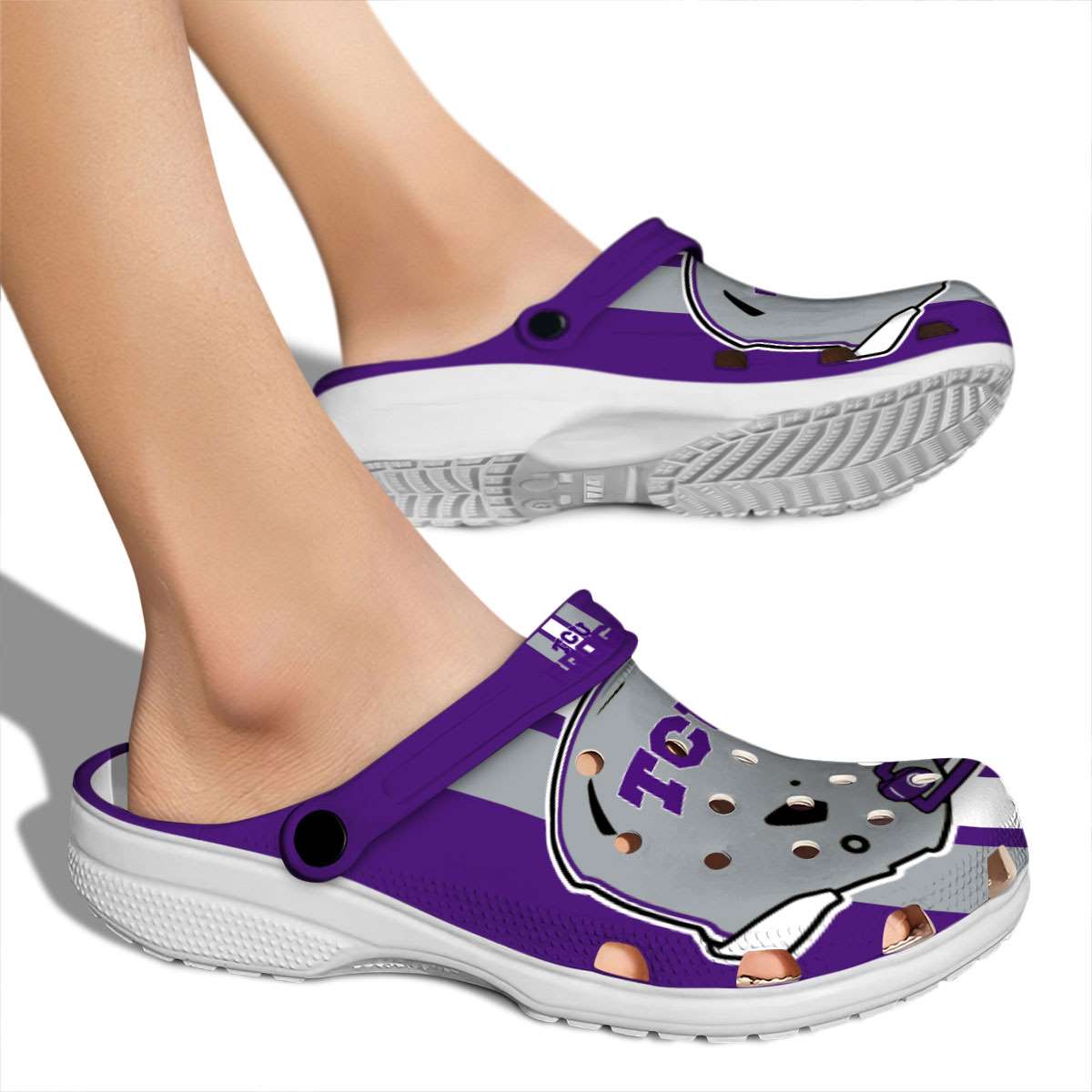 Merchidea TCU Horned Frogs NCAA Sport Crocs Crocband Clogs Shoes Comfortable For Men Women and Kids