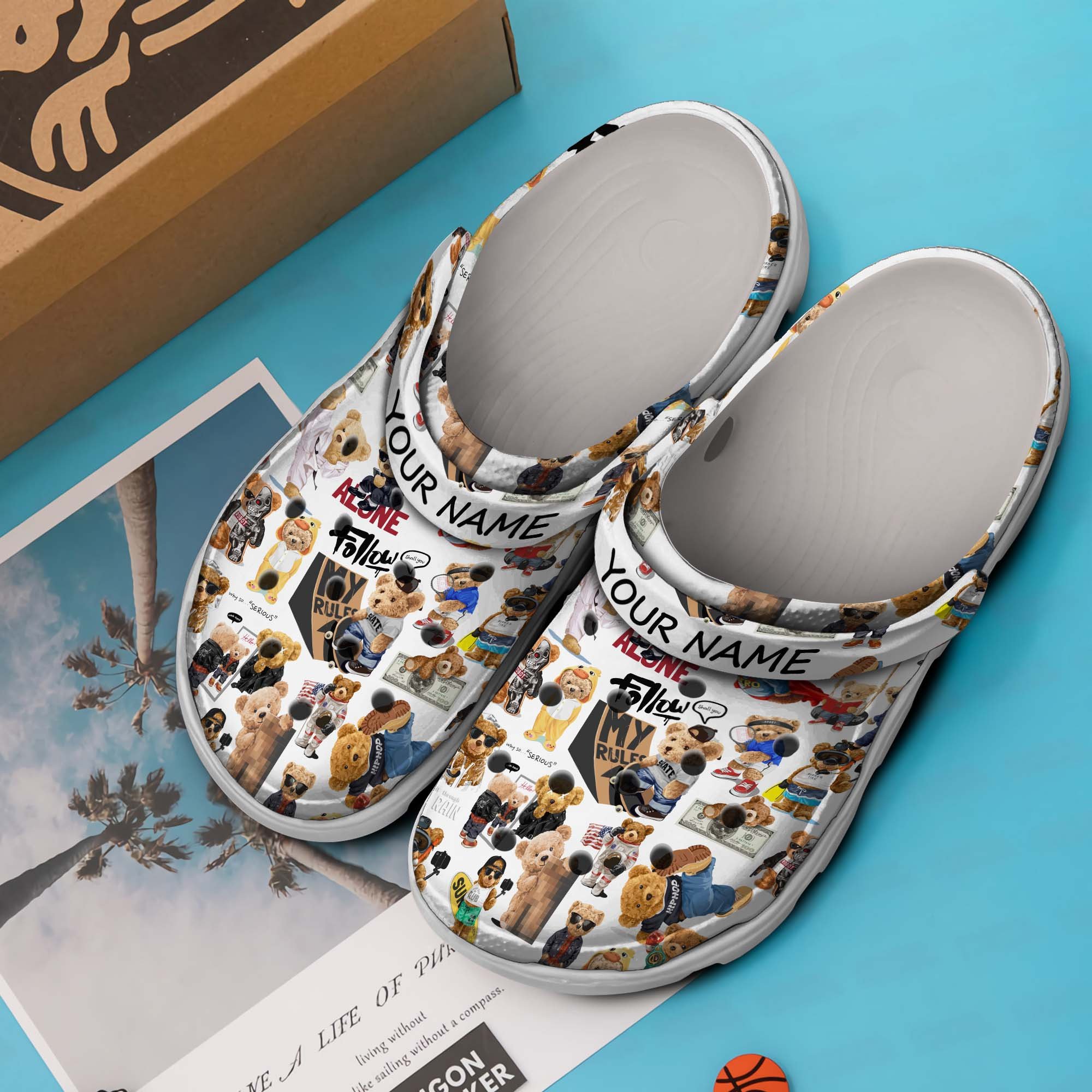 Merchidea Teddy Bear Movie Cartoon Crocs Crocband Clogs Shoes Comfortable For Men Women and Kids