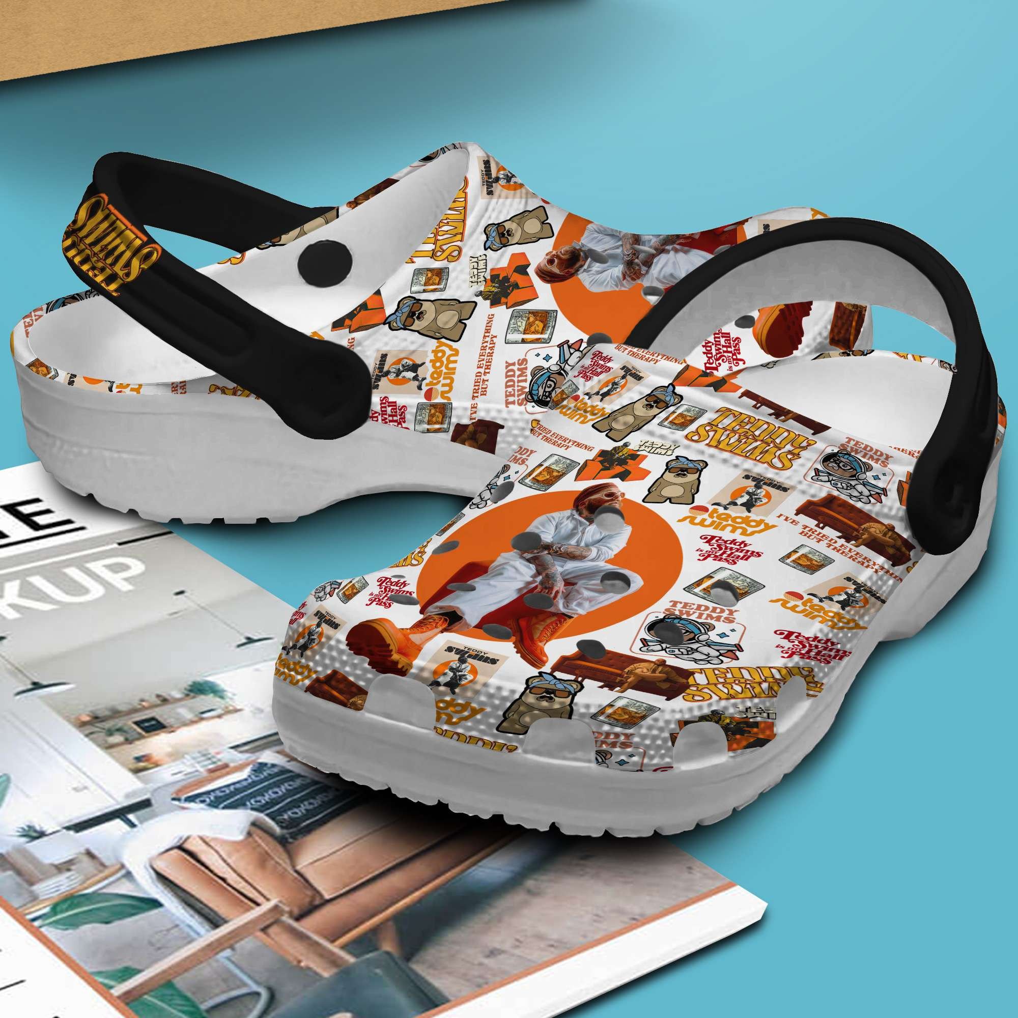 Merchidea Teddy Swims Music Crocs Crocband Clogs Shoes Comfortable For Men Women and Kids