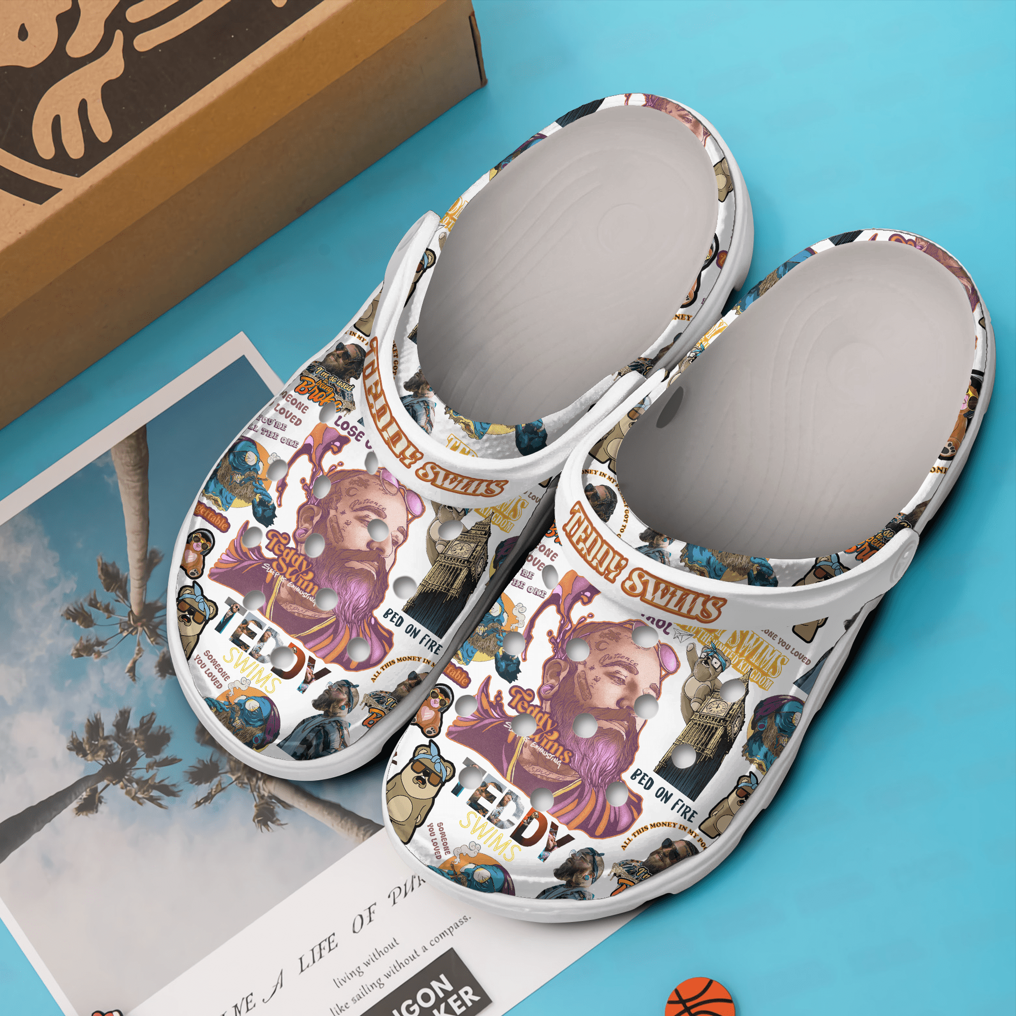 Merchidea Teddy Swims Music Crocs Crocband Clogs Shoes Comfortable For Men Women and Kids